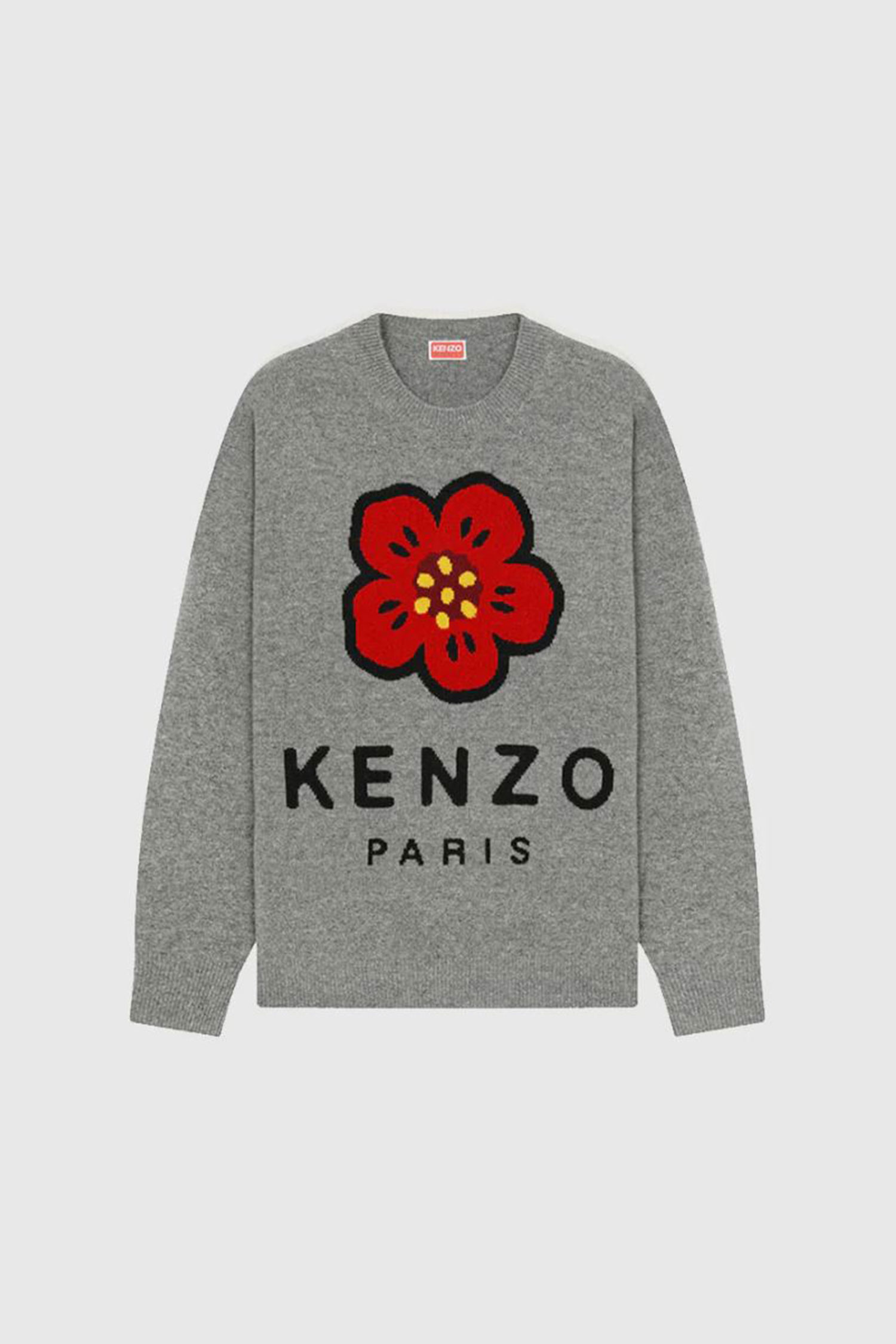 KENZO - 스웨터 - [KENZO] 보케 플라워 메리노 니트 미스티 그레이 - FC65PU3453LD 96 MISTY GREY