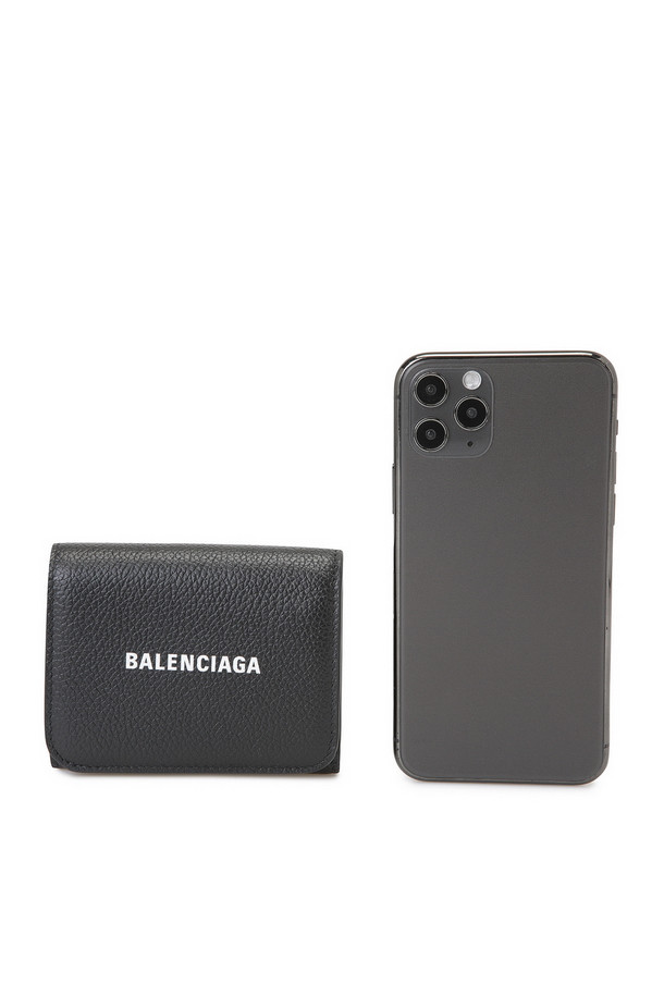 BALENCIAGA - 반지갑 - [BALENCIAGA] 트리폴드 반지갑 블랙 - 655622 1IZIM 1090 BLACK