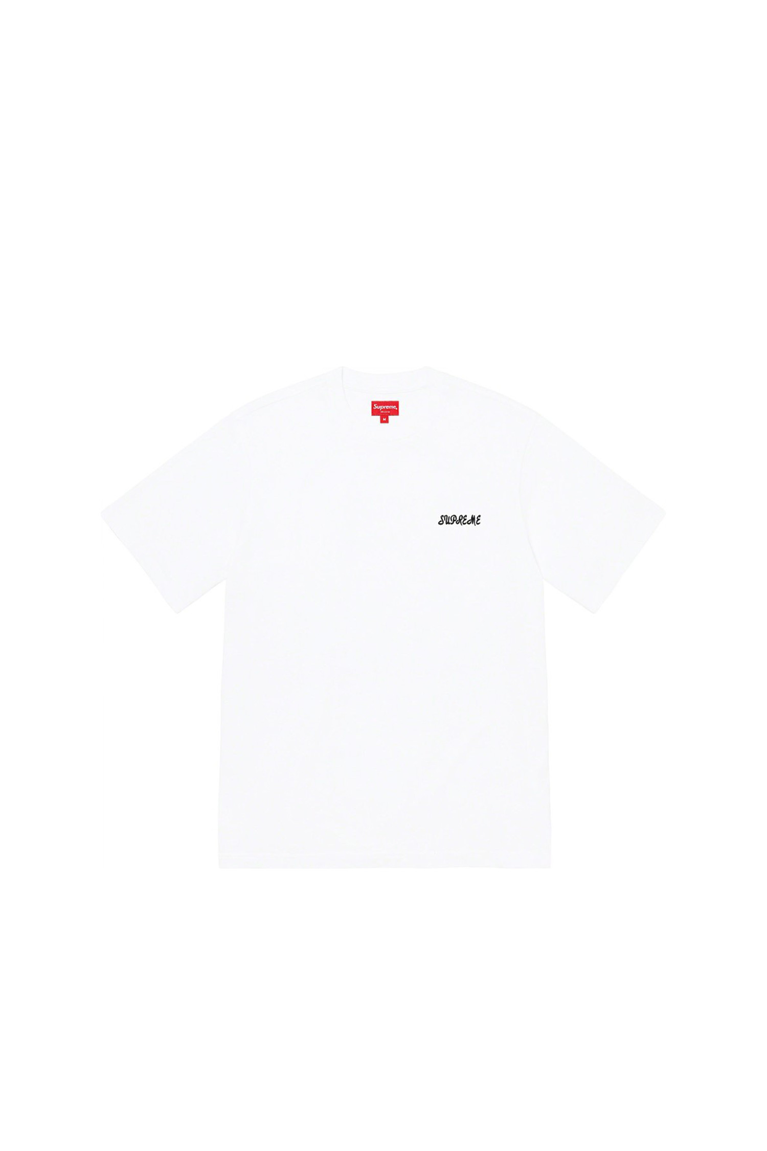 SUPREME] Washed Script S/S Top - WHITE_SUPREME