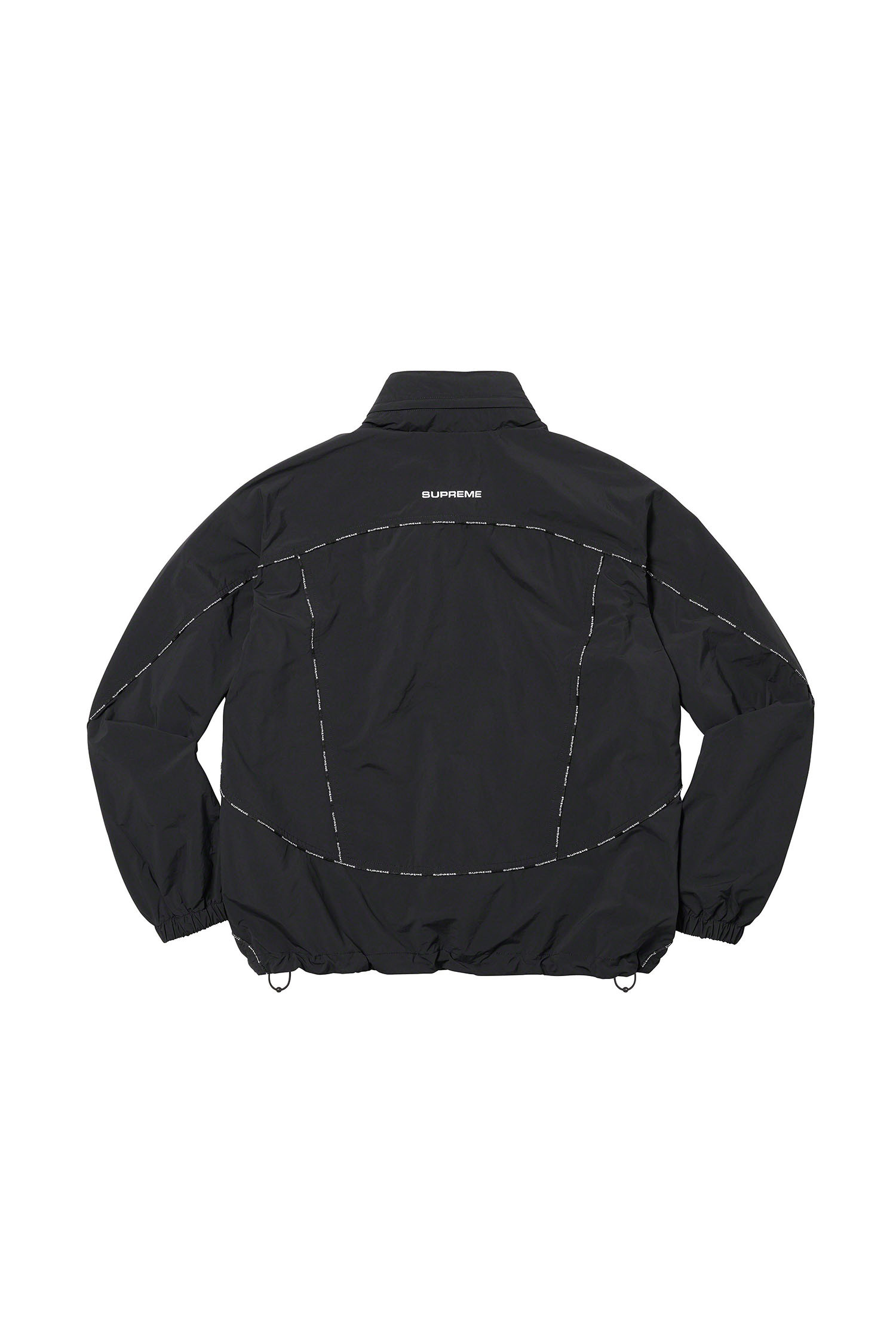 SUPREME] Logo Piping Hooded Track Jacket - Black_SUPREME