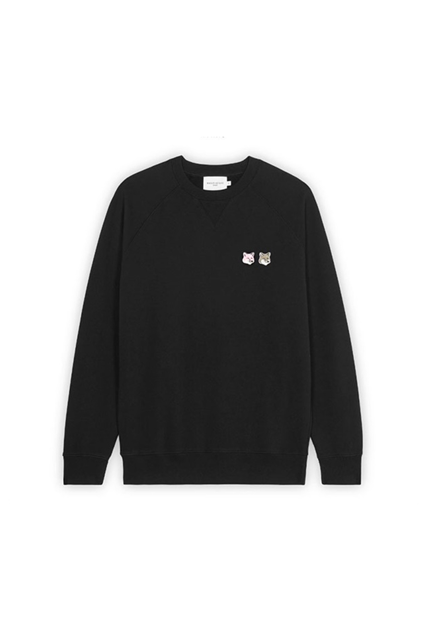 MAISON KITSUNE - 스웻셔츠 - [MAISON KITSUNE] MONOCHROME FOX HEAD PATCH CLASSIC SWEATSHIRT -  BLACK