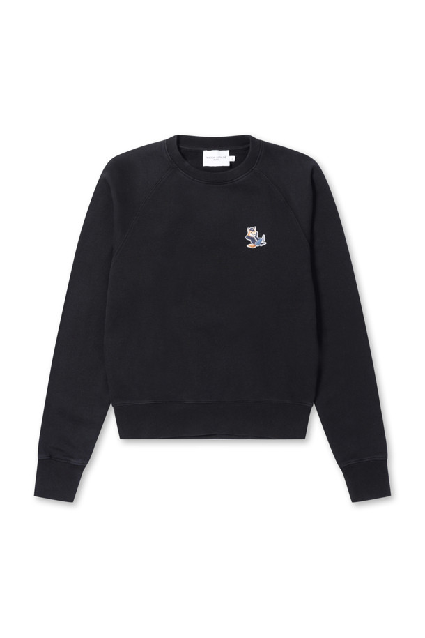 MAISON KITSUNE - 스웻셔츠 - [MAISON KITSUNE] WOMEN DRESSED FOX PATCH ADJUSTED SWEATSHIRT - BLACK