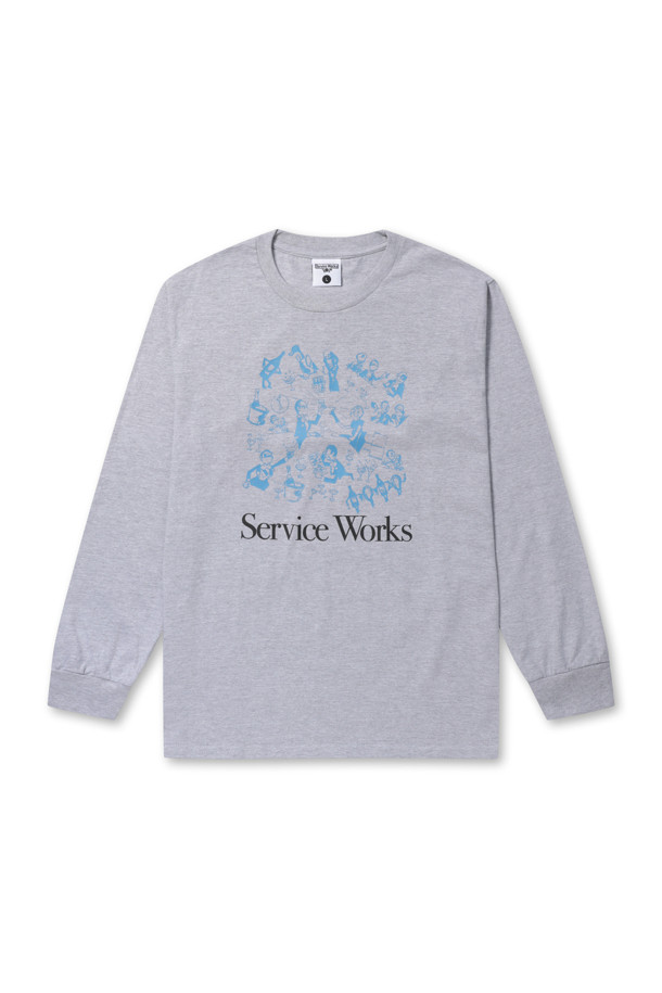 Service Works - 긴팔티셔츠 - [Service Works] Soirée LS Tee - Grey SW-SS23-1040