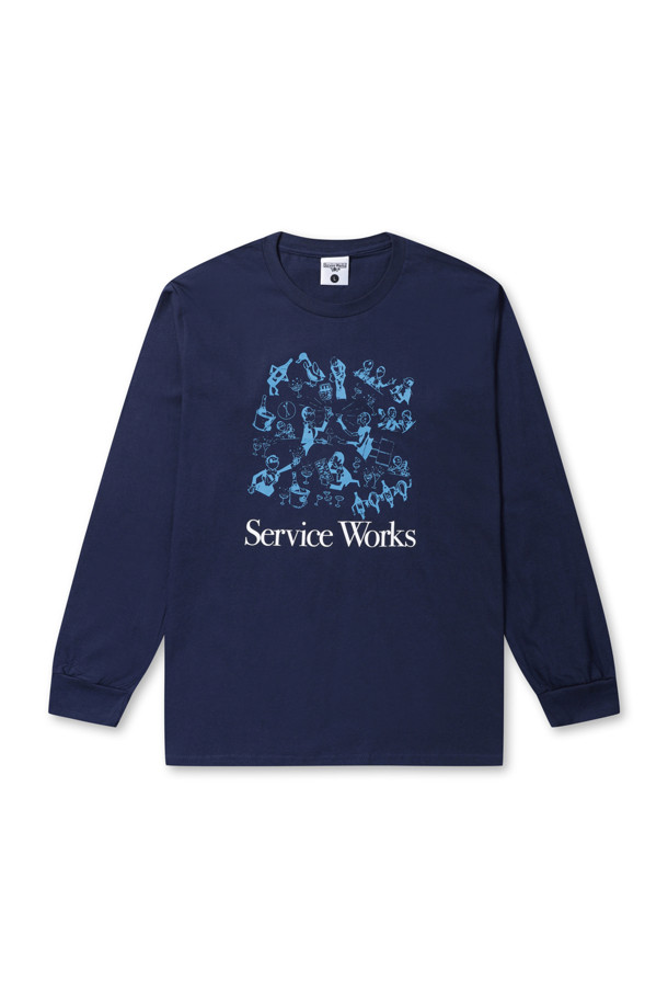 Service Works - 긴팔티셔츠 - [Service Works] Soirée LS Tee - Navy SW-SS23-1041