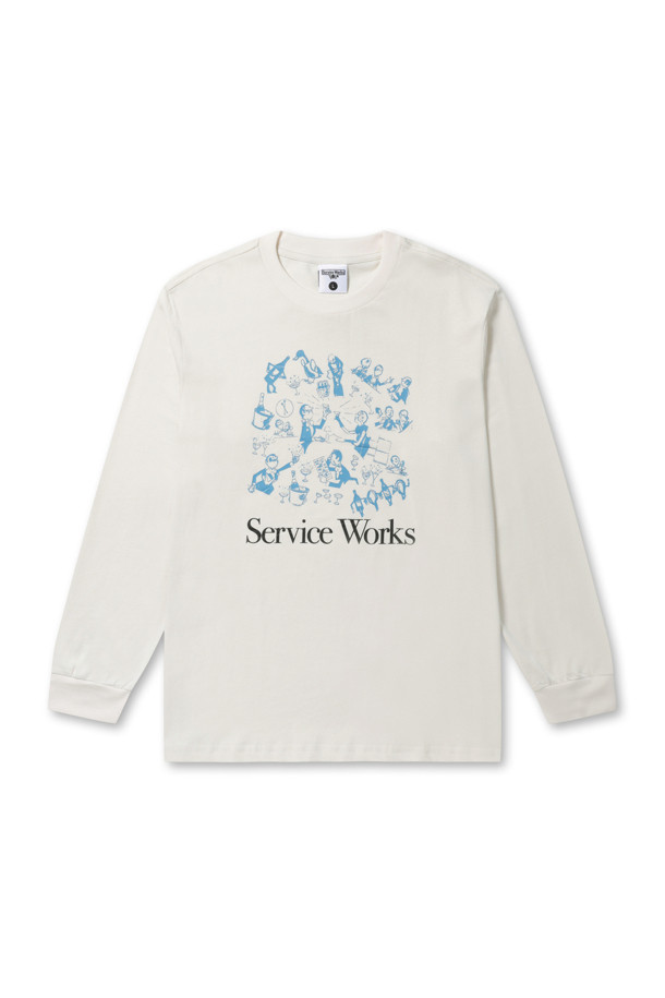 Service Works - 긴팔티셔츠 - [Service Works] Soirée LS Tee - Off-White SW-SS23-1039