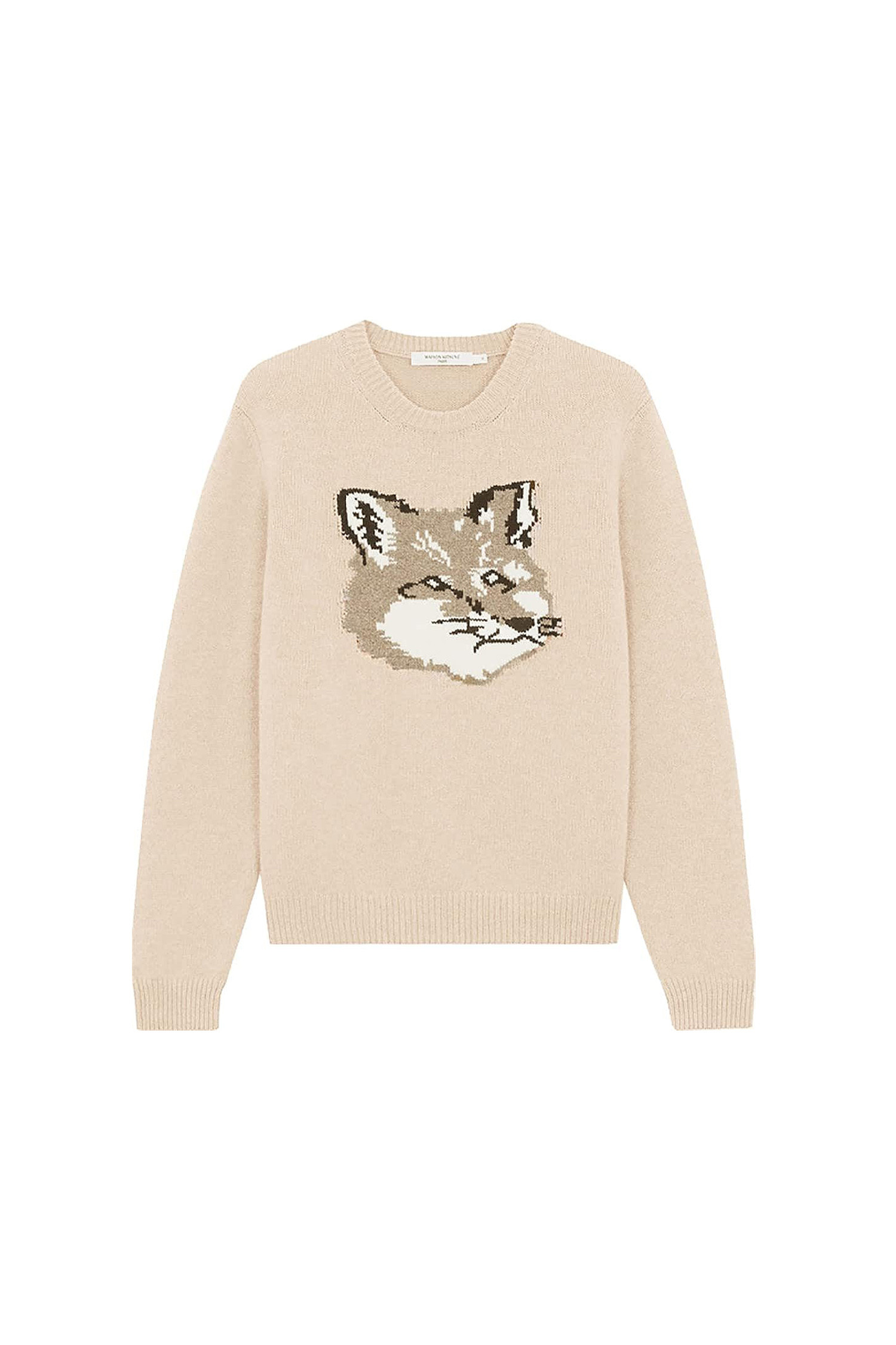 MAISON KITSUNE - 스웨터 - [MAISON KITSUNE] WOMEN BIG FOX HEAD PULLOVER - BEIGE