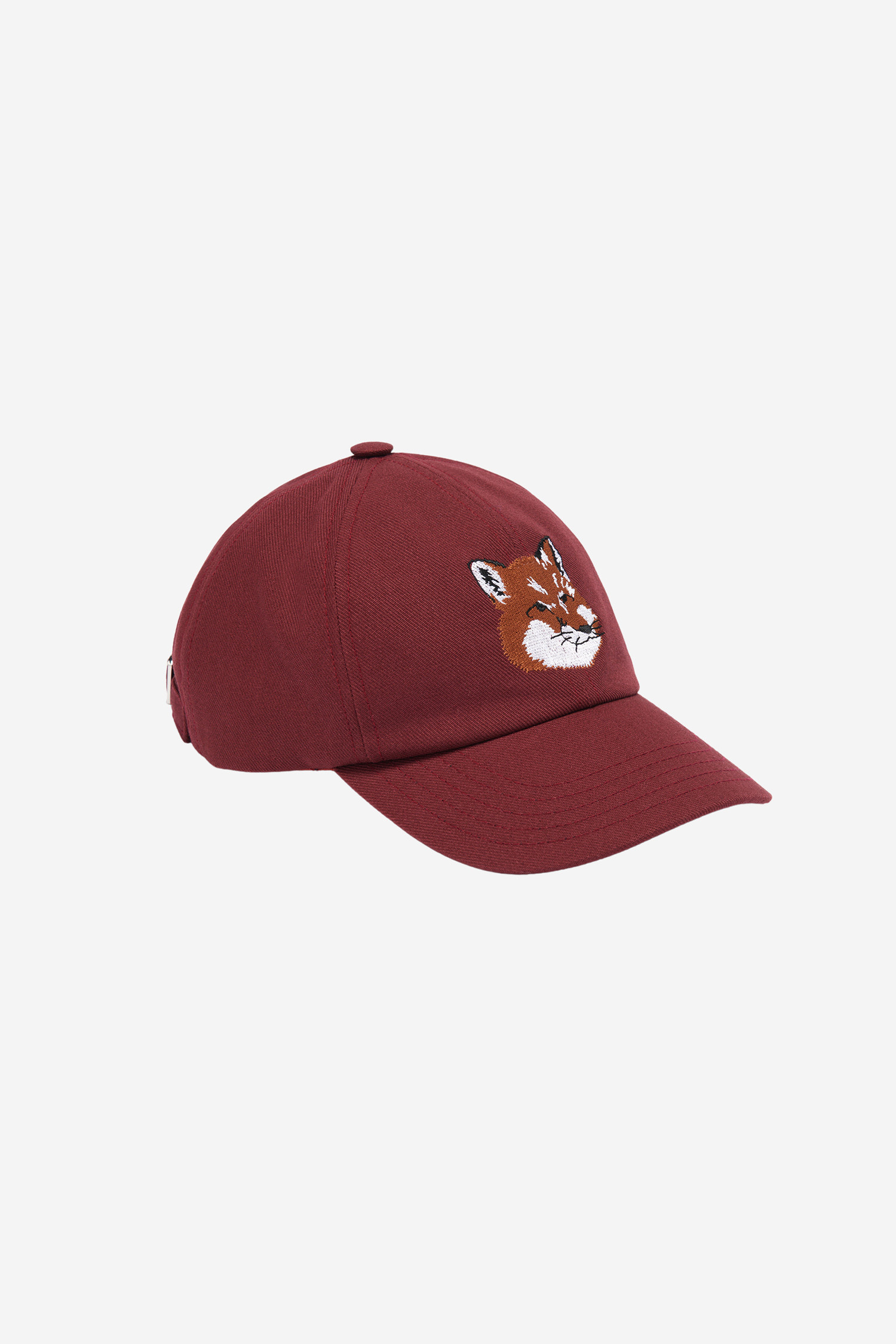 MAISON KITSUNE - 모자 - [MAISON KITSUNE] LARGE FOX HEAD EMBROIDERY 6P CAP - WINE LEES