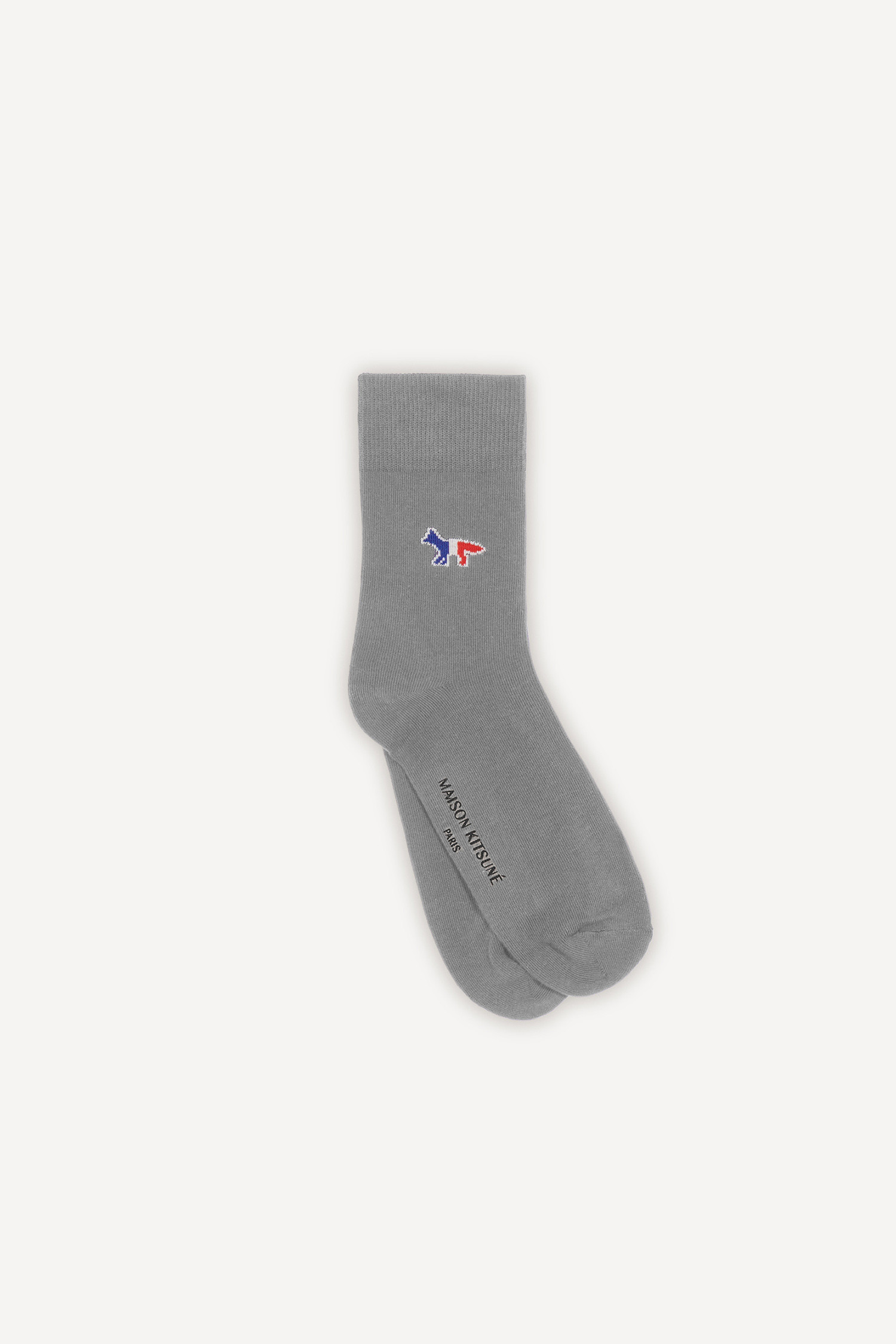 MAISON KITSUNE -  - [MAISON KITSUNE] TRICOLOR FOX SOCKS - GREY MELANGE