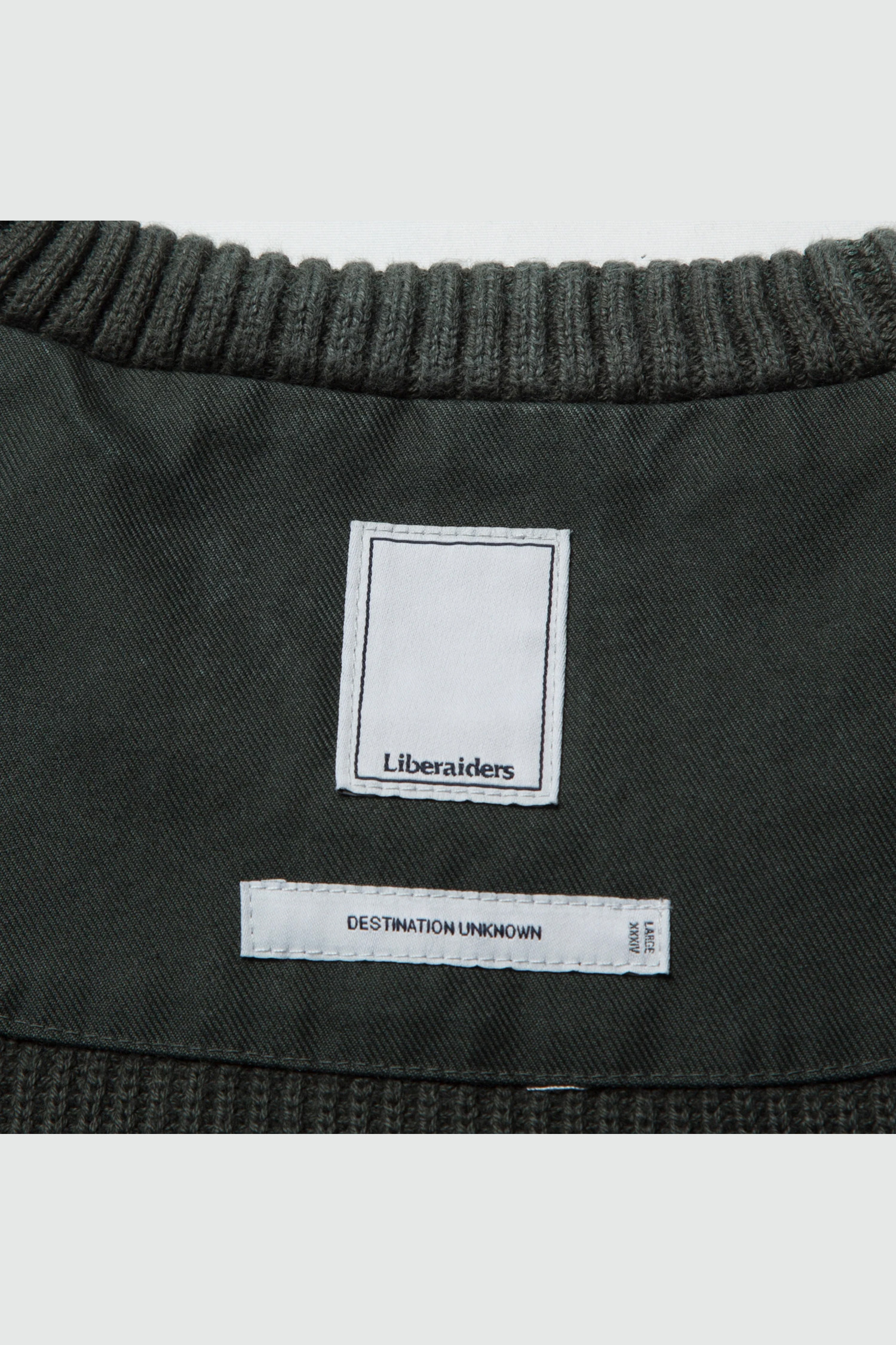 LIBERAIDERS - 스웨터 - [LIBERAIDERS] GARMENT DYED COTTON KNIT CREWNECK - OLIVE