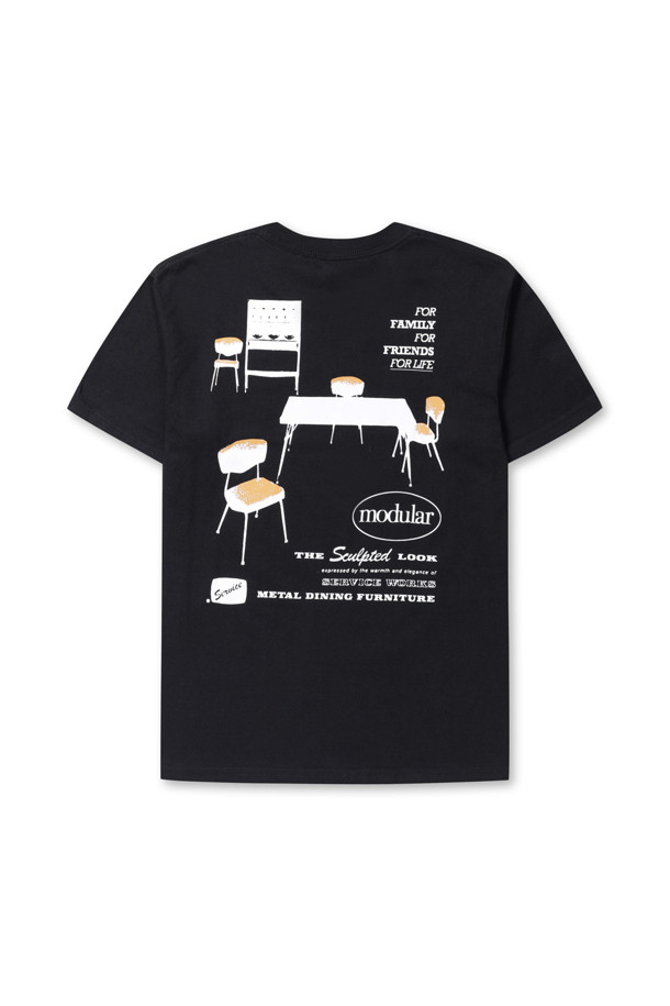 Service Works - 반팔티셔츠 - [Service Works] Dining Set Tee - Black SW-SS23-1038