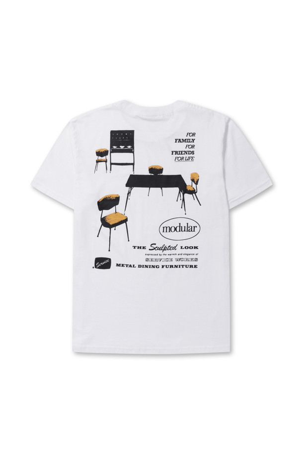 Service Works - 반팔티셔츠 - [Service Works] Dining Set Tee - White SW-SS23-1036