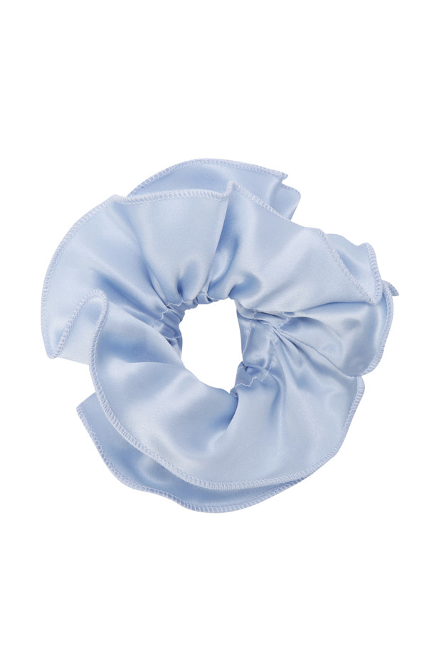 HAI - 헤어 ACC - [HOME OF HAI] DOUBLE FRILL SCRUNCHIE 48 - LIGHT BLUE