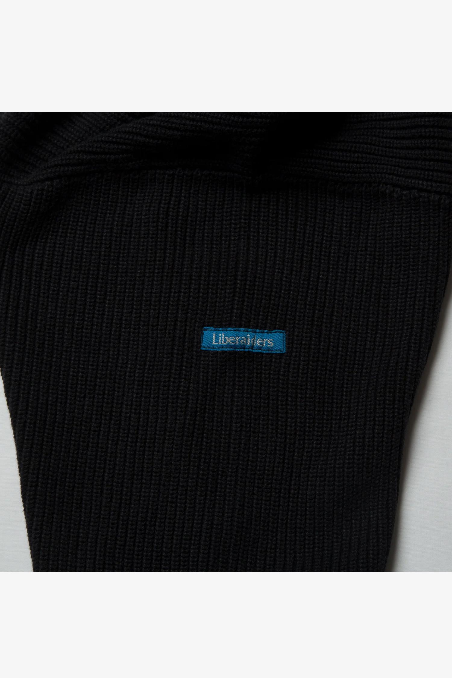 LIBERAIDERS - 스웨터 - [LIBERAIDERS] GARMENT DYED COTTON KNIT CREWNECK - BLACK