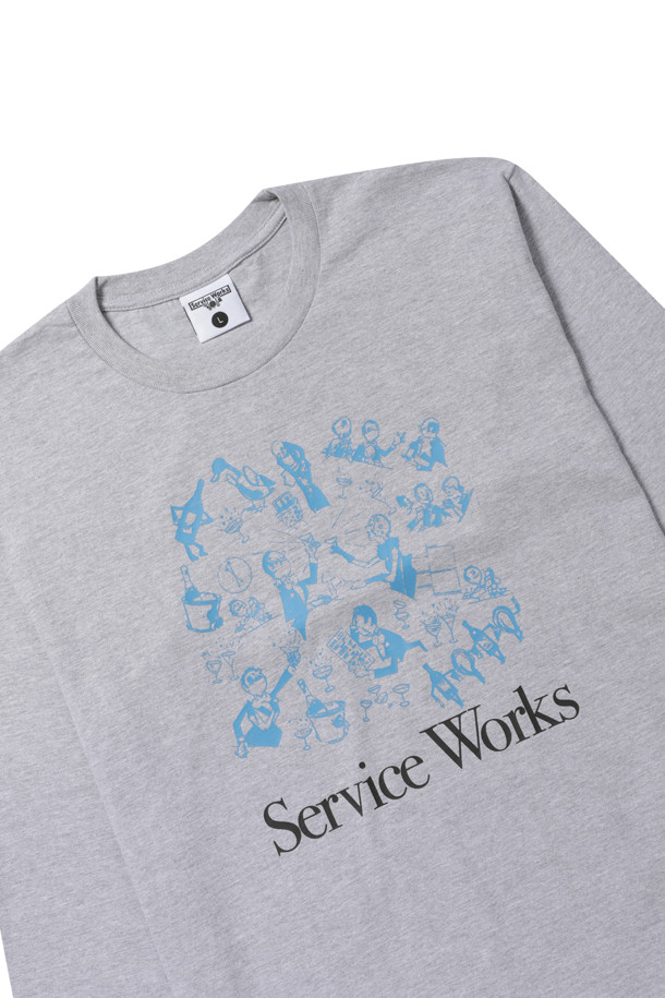 Service Works - 긴팔티셔츠 - [Service Works] Soirée LS Tee - Grey SW-SS23-1040