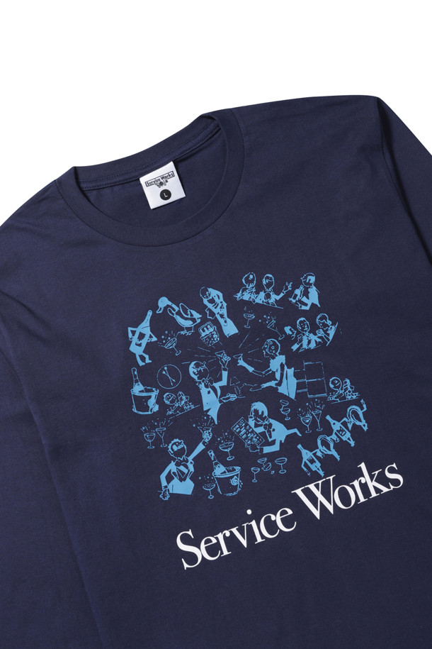 Service Works - 긴팔티셔츠 - [Service Works] Soirée LS Tee - Navy SW-SS23-1041