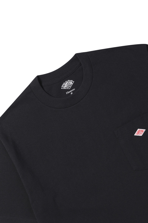 DANTON - 반팔티셔츠 - [DANTON] SHORT SLEEVE POCKET T-SHIRT DT-C0198 TBC BLACK