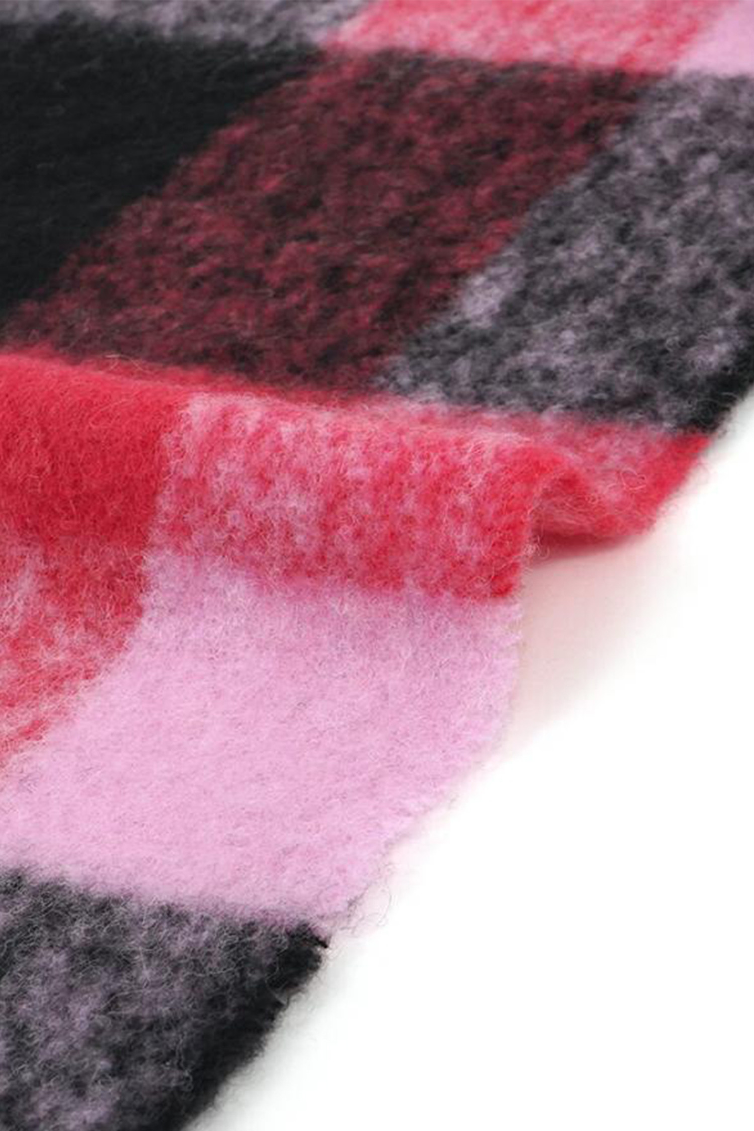 MAISON KITSUNE - 스카프/머플러 - [MAISON KITSUNE] CHECK FRINGED SCARF - PINK RED CHECK