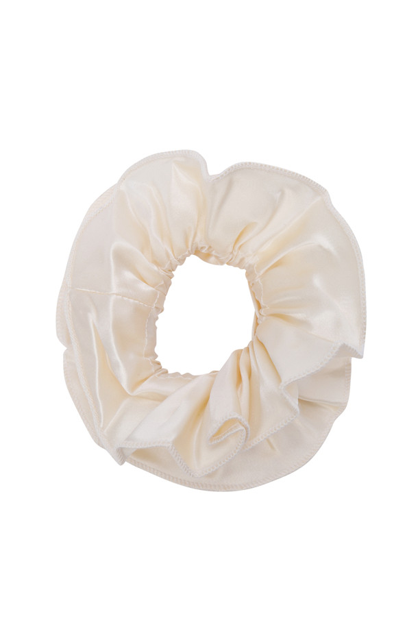 HAI - 헤어 ACC - [HOME OF HAI] DOUBLE FRILL SCRUNCHIE 04 - IVORY