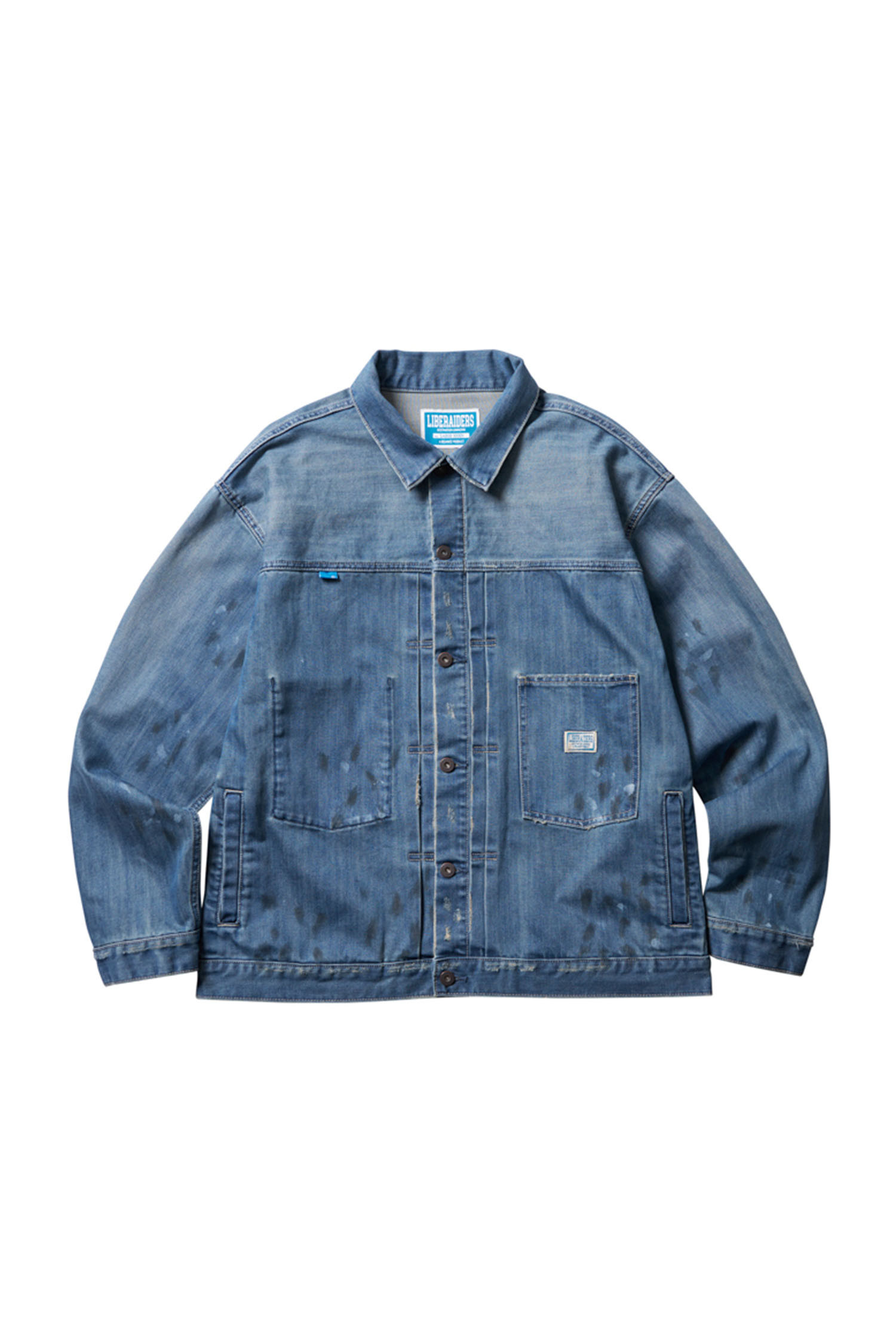 [LIBERAIDERS] BLEACHED DENIM JACKET - INDIGO