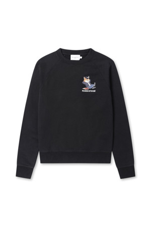 [MAISON KITSUNE] DRESSED FOX PRINT CLEAN SWEATSHIRT - BLACK