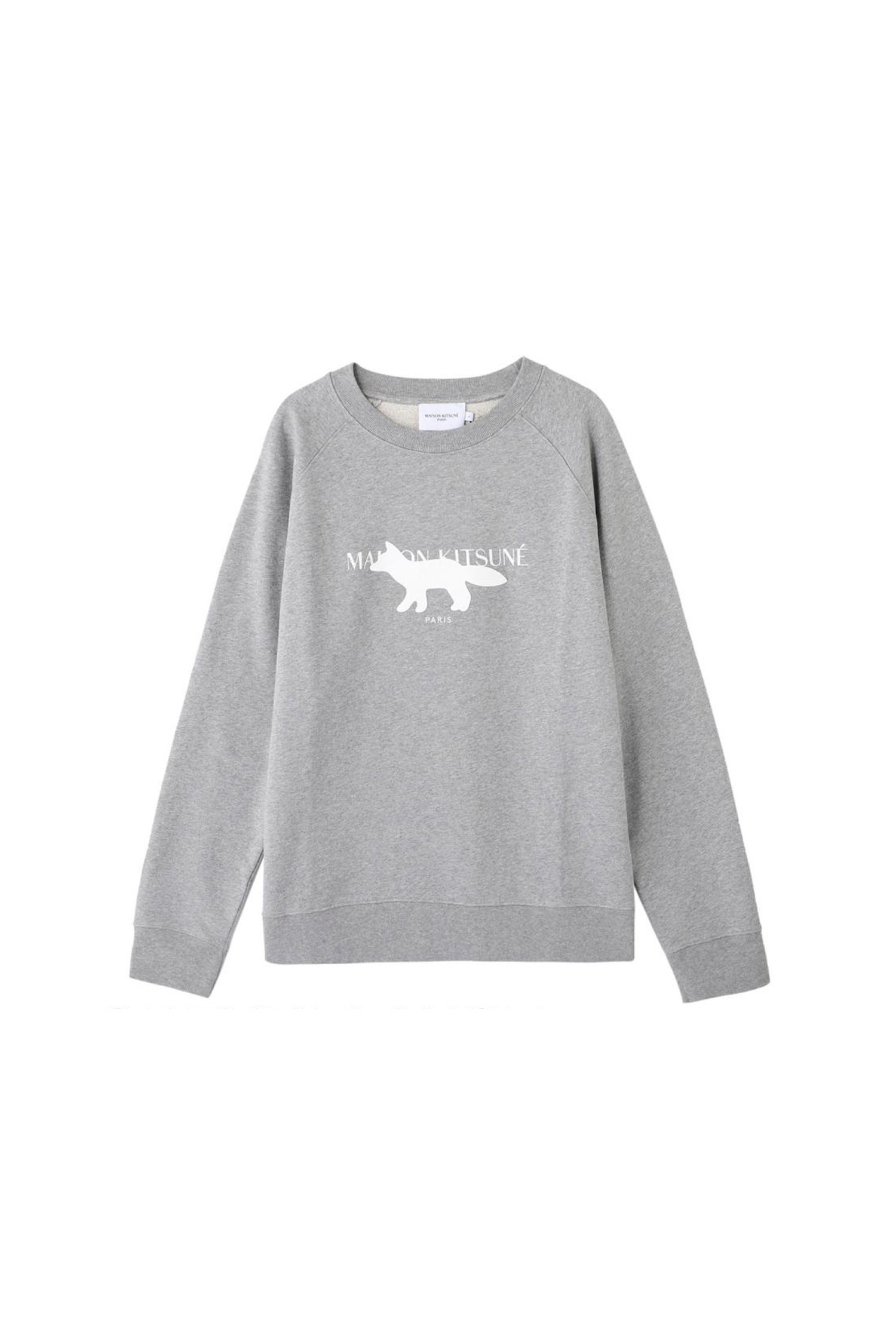 [MAISON KITSUNE] PROFILE FOX STAMP CLEAN SWEATSHIRT - GREY MELANGE