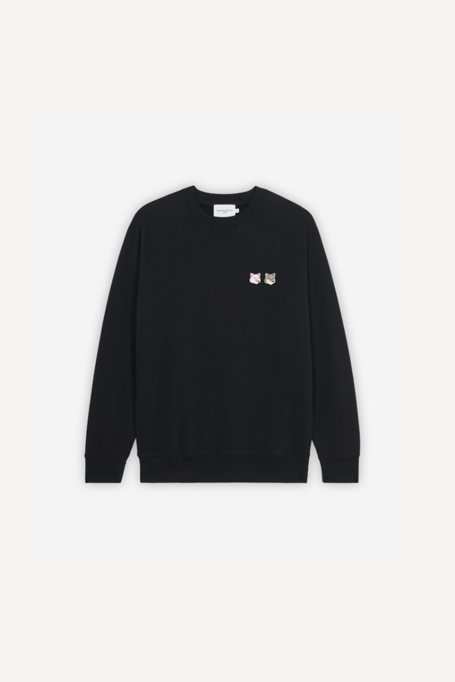 [MAISON KITSUNE] WOMEN MONOCHROME DOUBLE FOX HEAD ADJUSTED SWEATSHIRT - BLACK