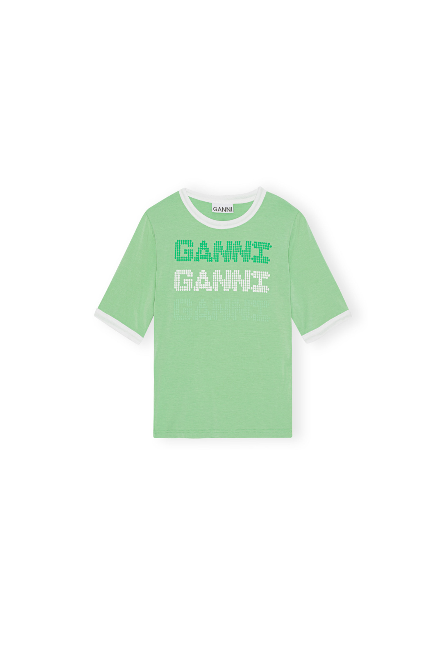 [GANNI] Light Stretch Jersey Ganni Fitted Tshirt T3352 Peapod 484