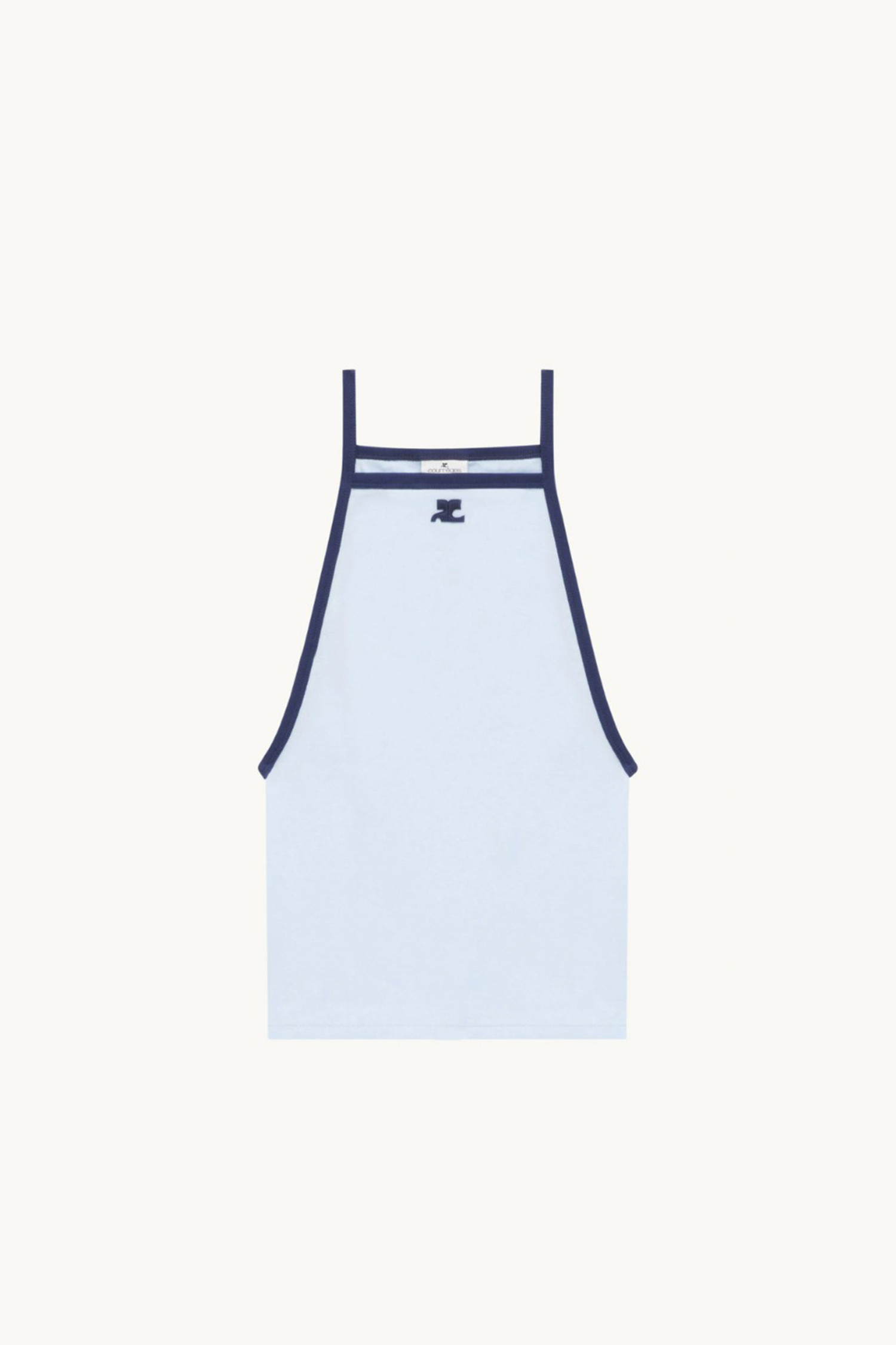 [COURREGES] LIGHT RIBS CONTRAST TANK TOP SKY / OCEAN BLUE