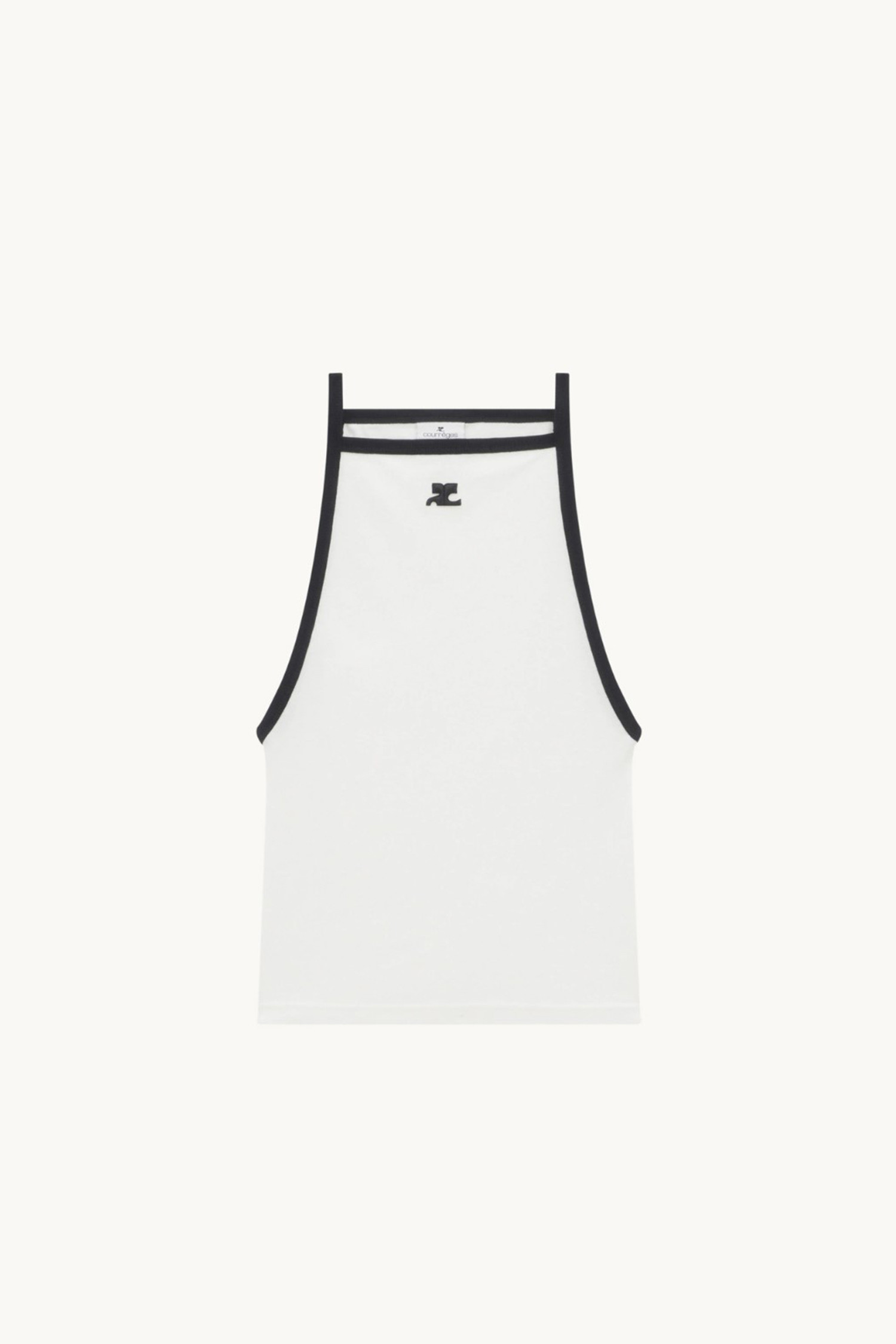 [COURREGES] LIGHT RIBS CONTRAST TANK TOP HERITAGE WHITE/BLACK