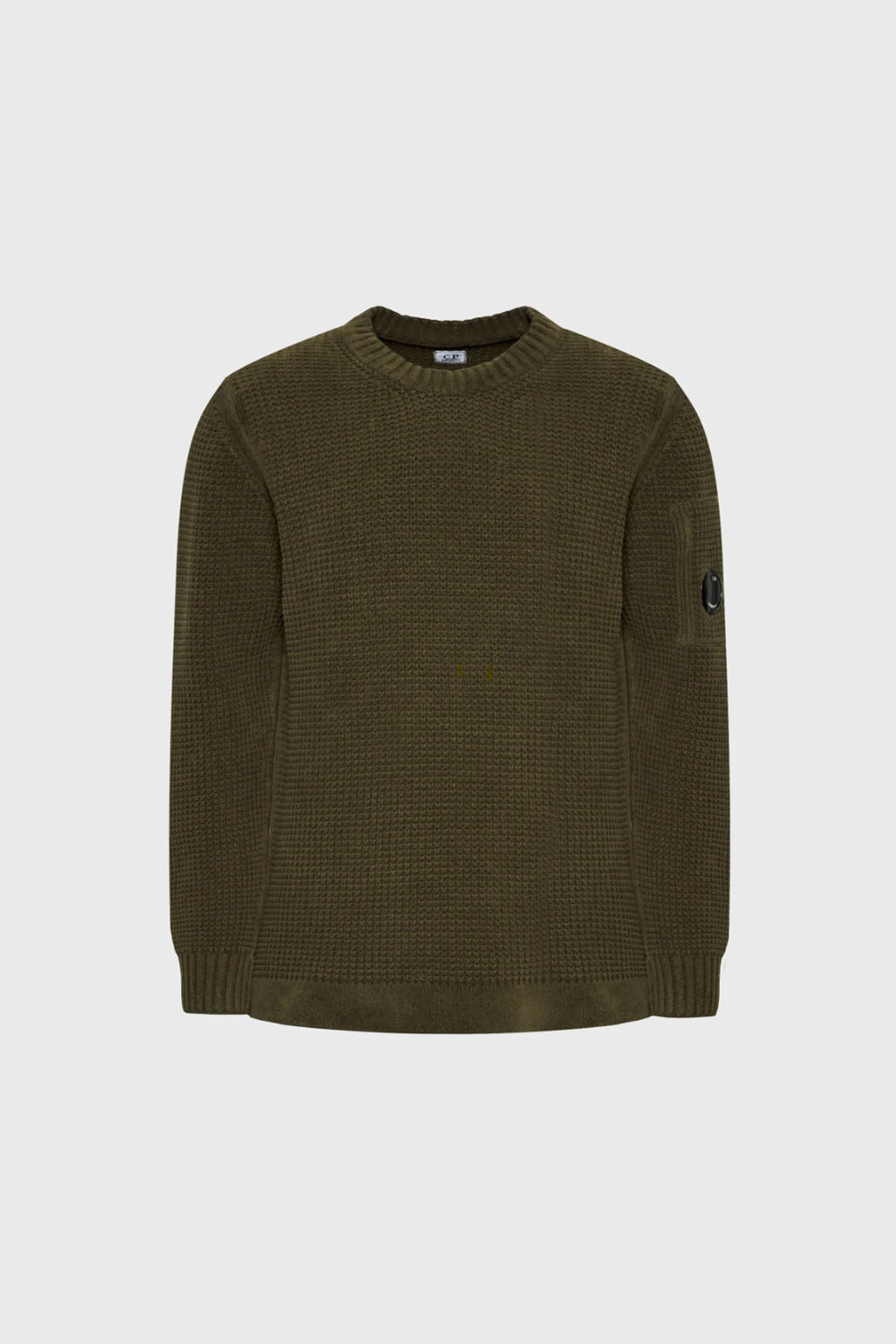 (C.P COMPANY) CHENILLE COTTON CREW NECK KNIT 15CMKN060A005558G - OLIVE NIGHT