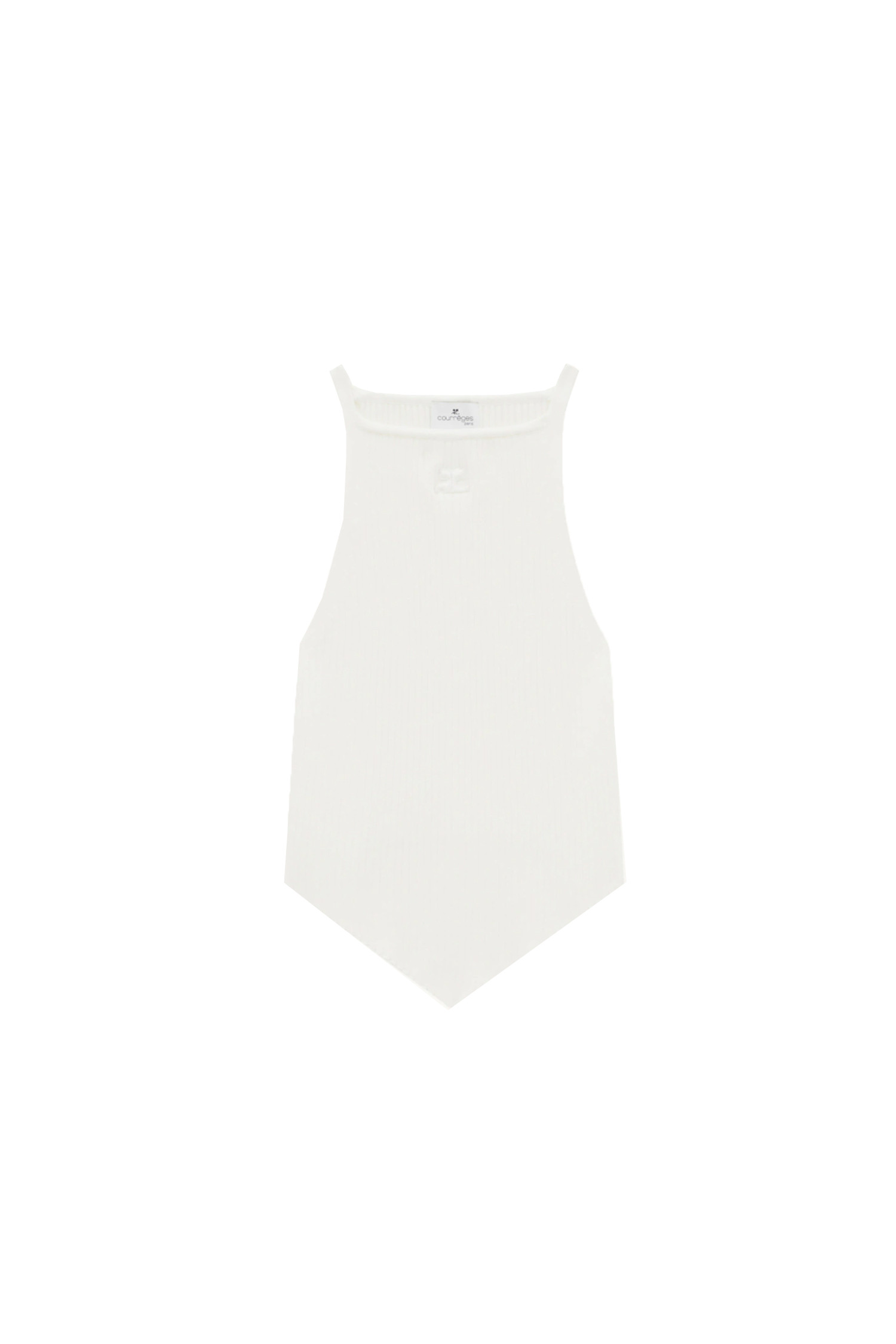 [COURREGES] RIB KNIT POINTY TANK TOP - HERITAGE WHITE