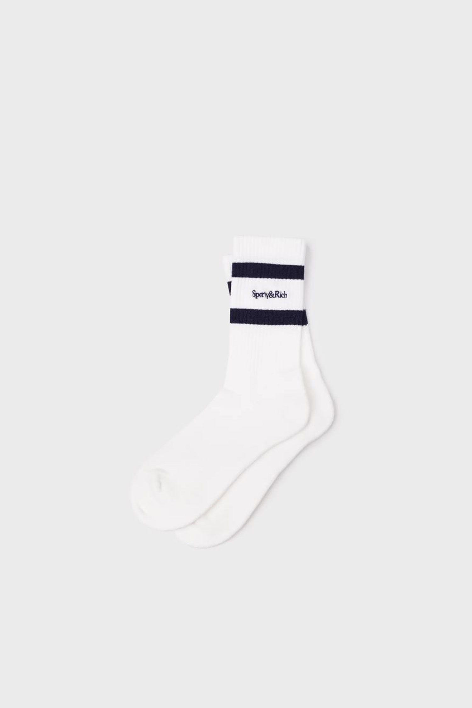 [SPORTY & RICH] SERIF LOGO SOCKS  - SO521 WHITE