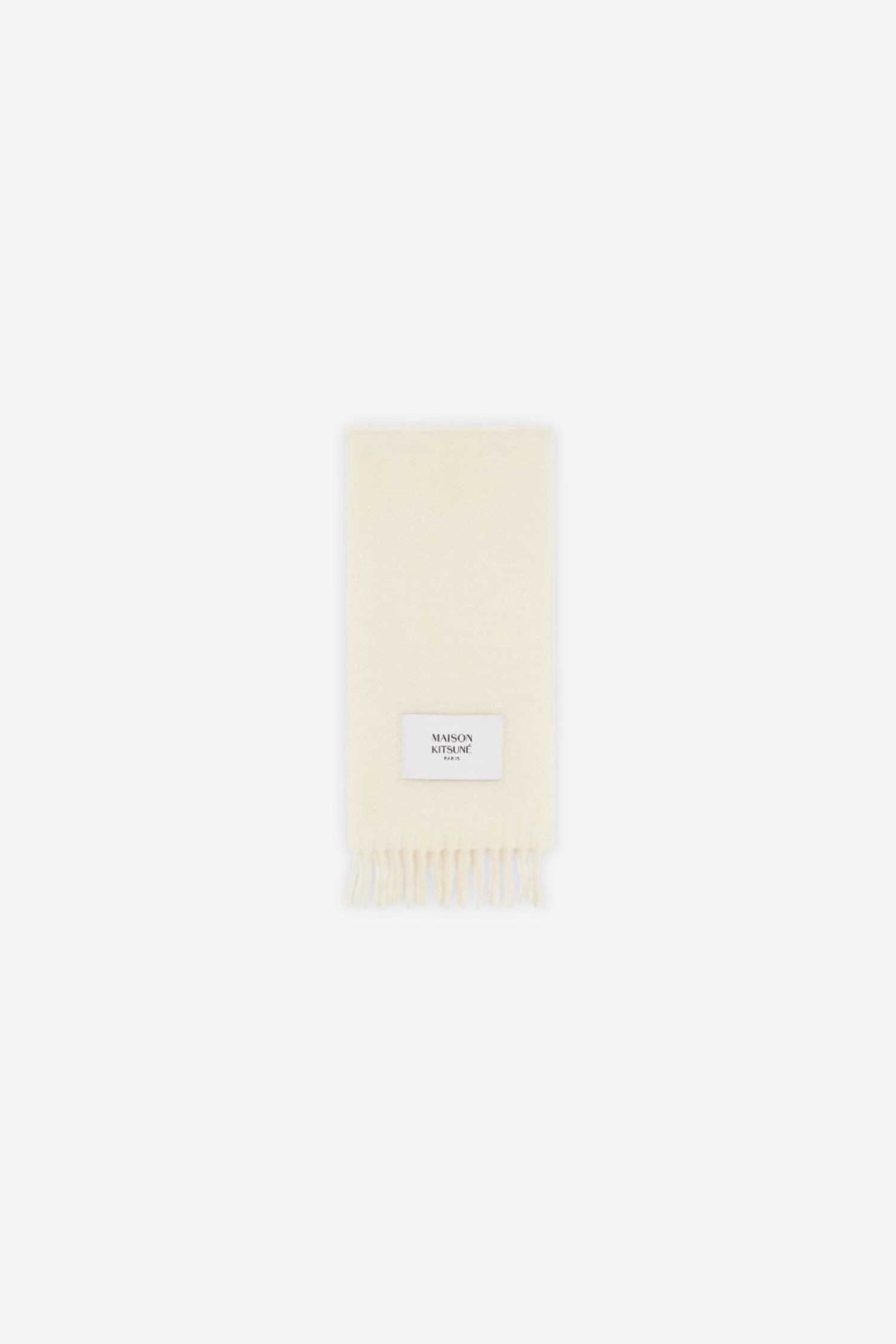 [MAISON KITSUNE] PLAIN FRINGED SCARF - ECRU