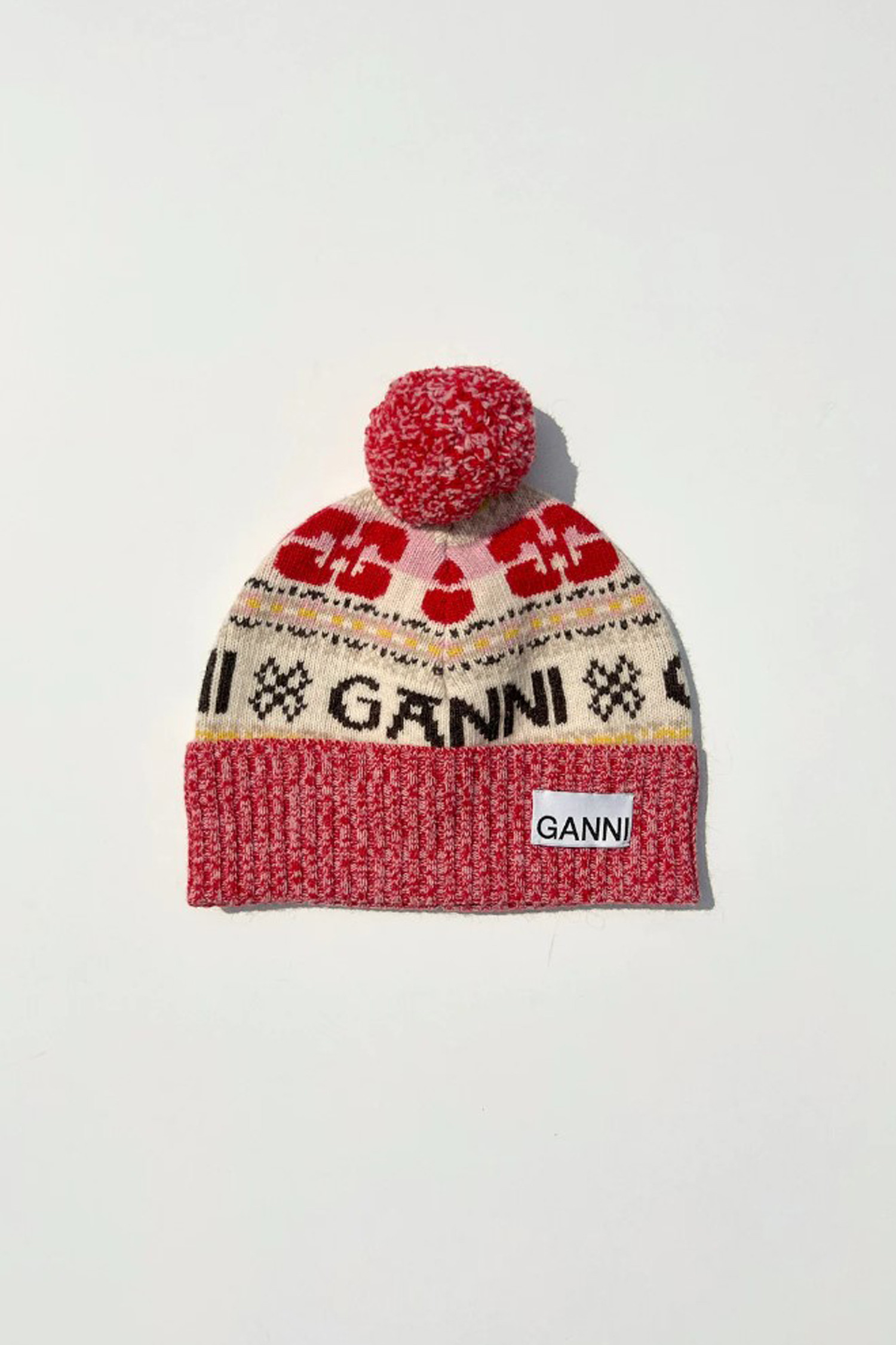 [GANNI] Graphic Wool Beanie - A4987 999 MULTICOLOUR