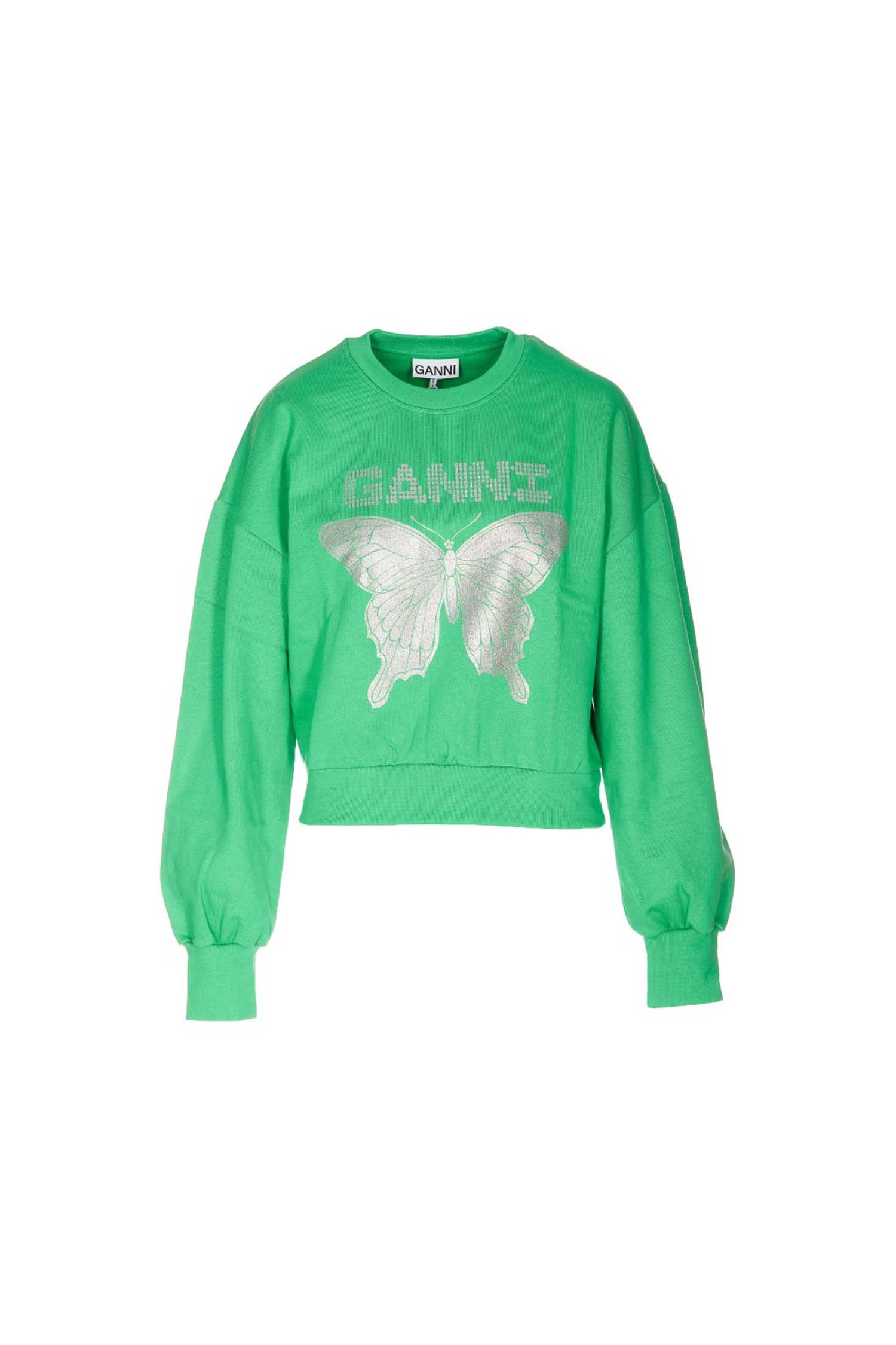 [GANNI] Isoli Butterfly Dark Sweatshirt T3366 Kelly Green 801