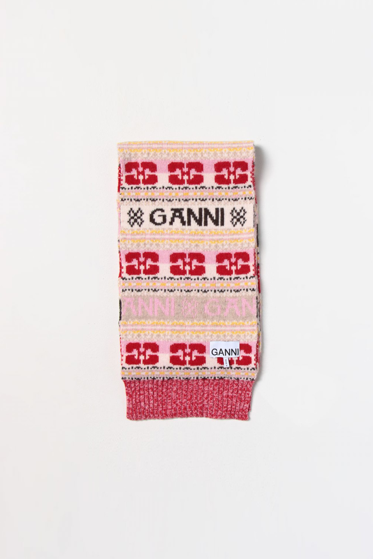 [GANNI] Graphic Wool Scarf - A4988 999 MULTICOLOUR