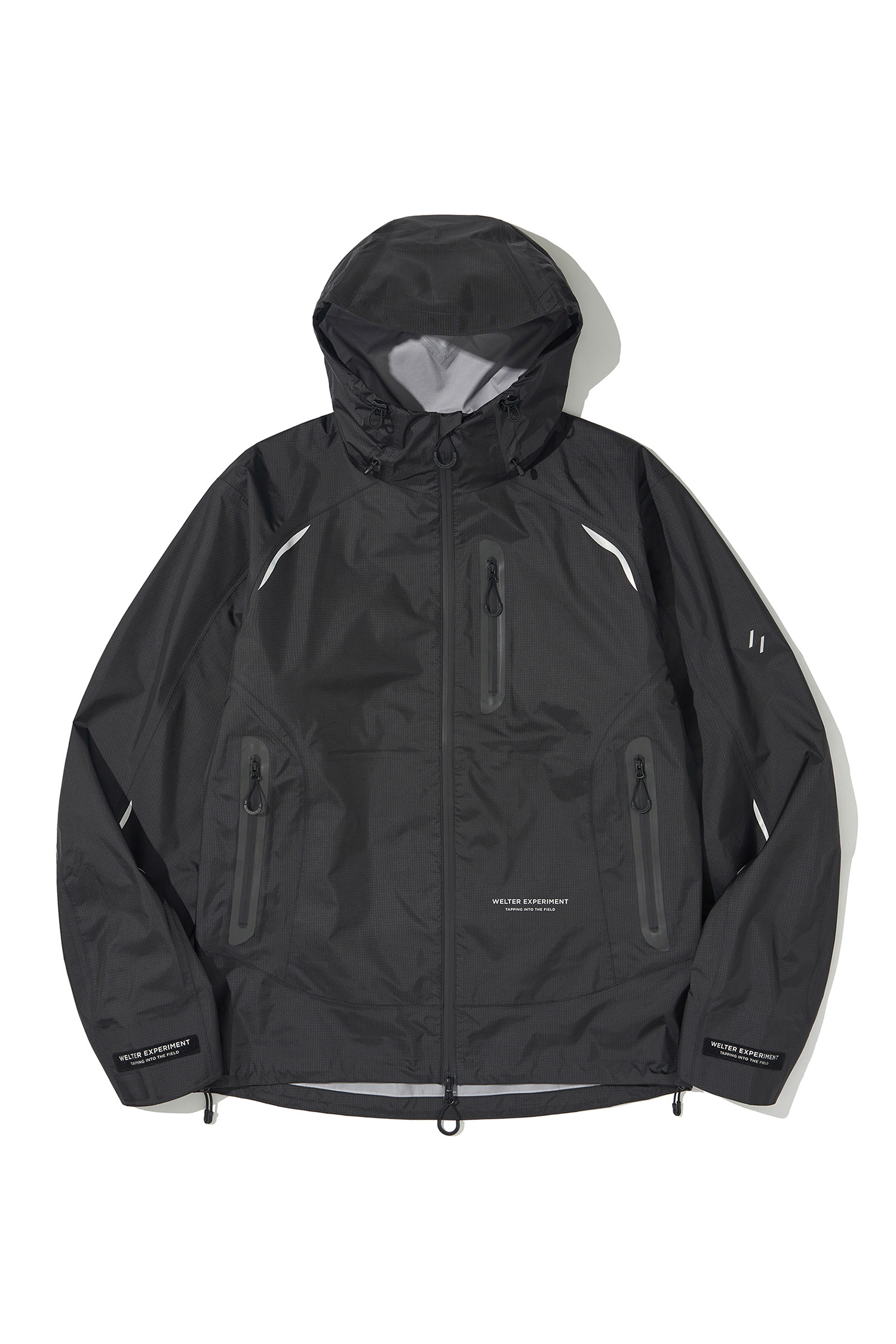 WELTER EXPERIMENT - 고어자켓 - 3LAYER SLIT REFLECTIVE HARD SHELL JACKET - WOL063 BLACK