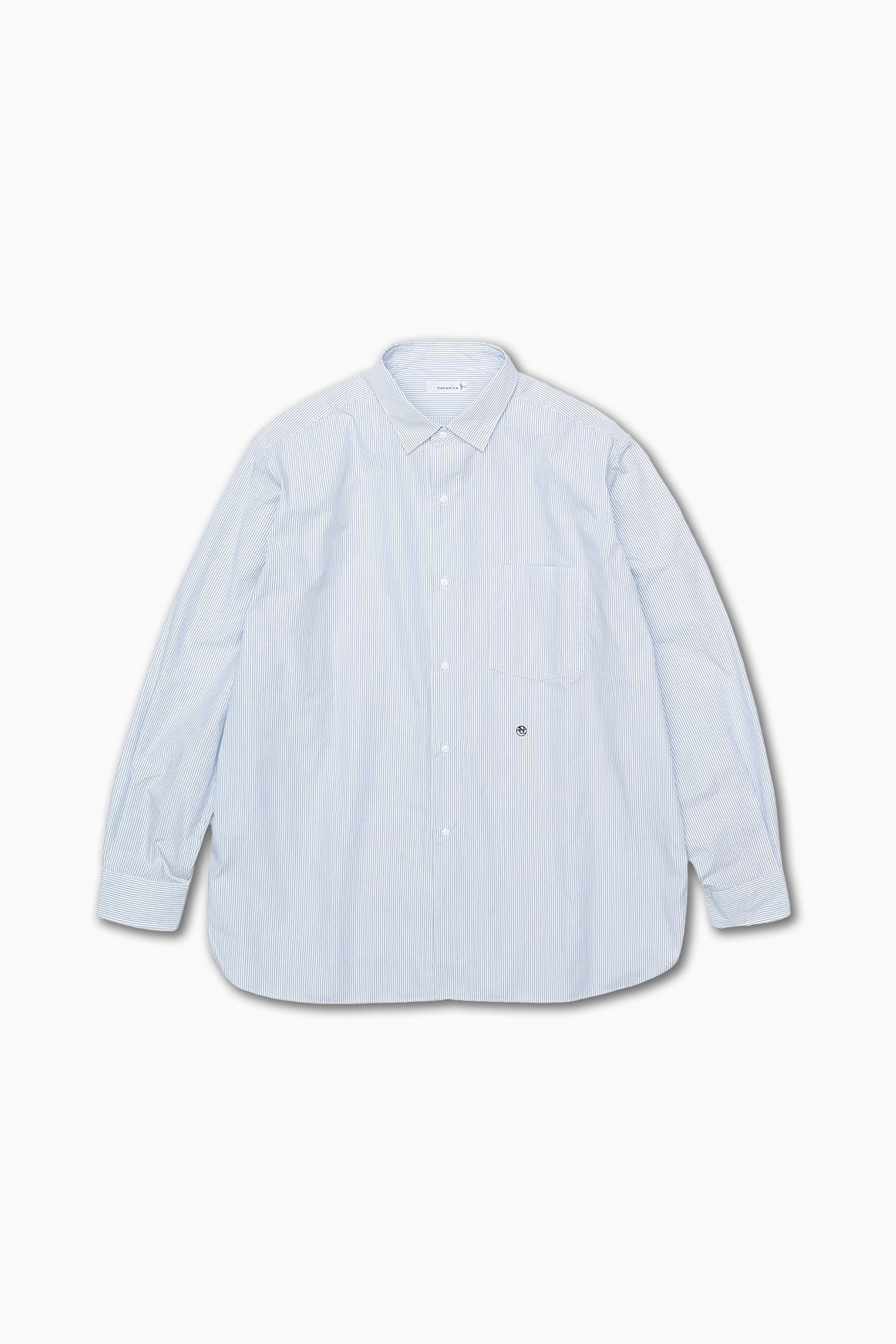 NANAMICA - 긴팔셔츠 - (NANAMICA) Regular Collar Stripe Wind Shirt - SUGF362E SX SAX