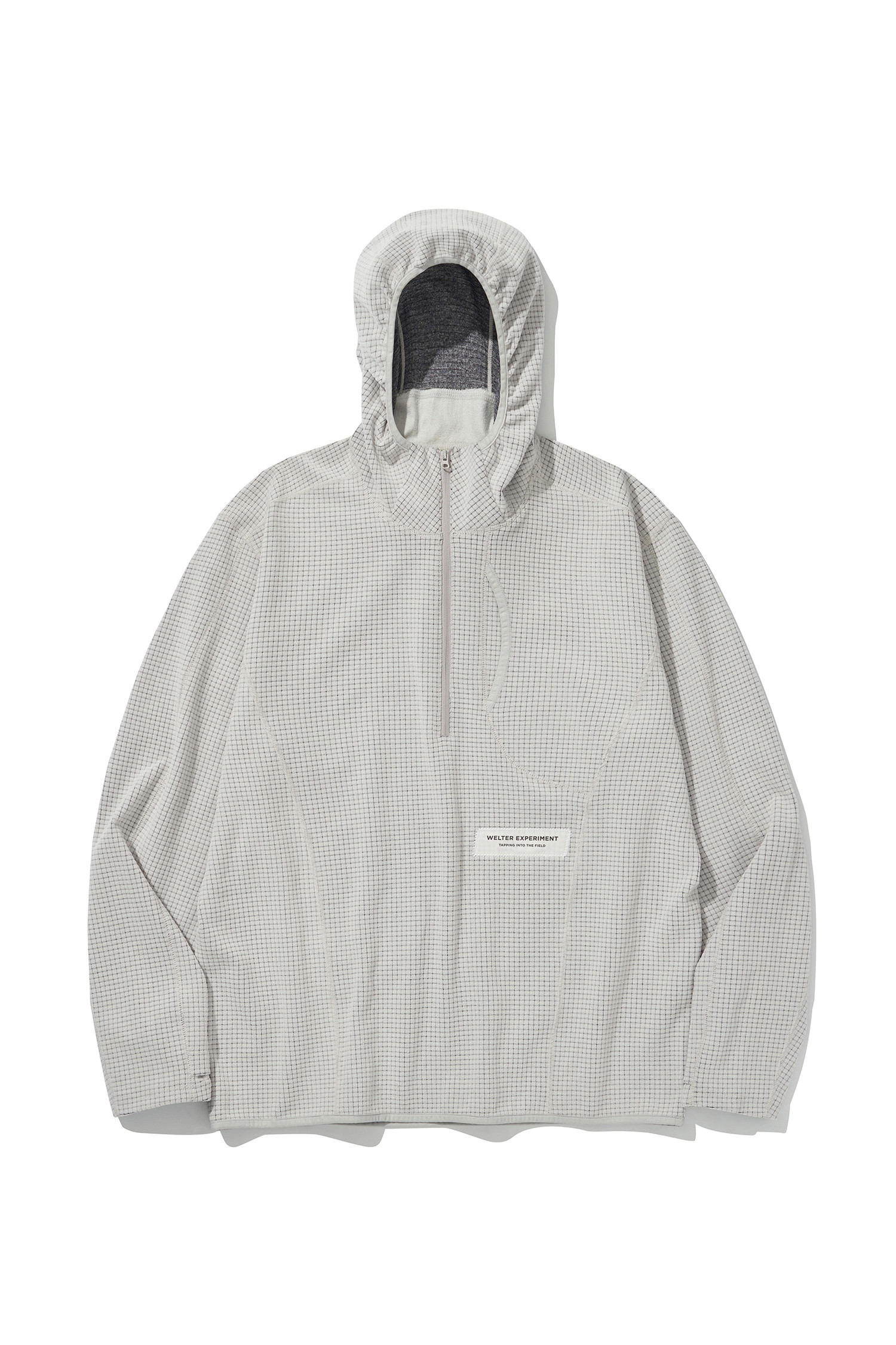 WELTER EXPERIMENT - 아노락/바람막이 - SQUARE FLEECE HOOD PULLOVER - WLT024 WHITE