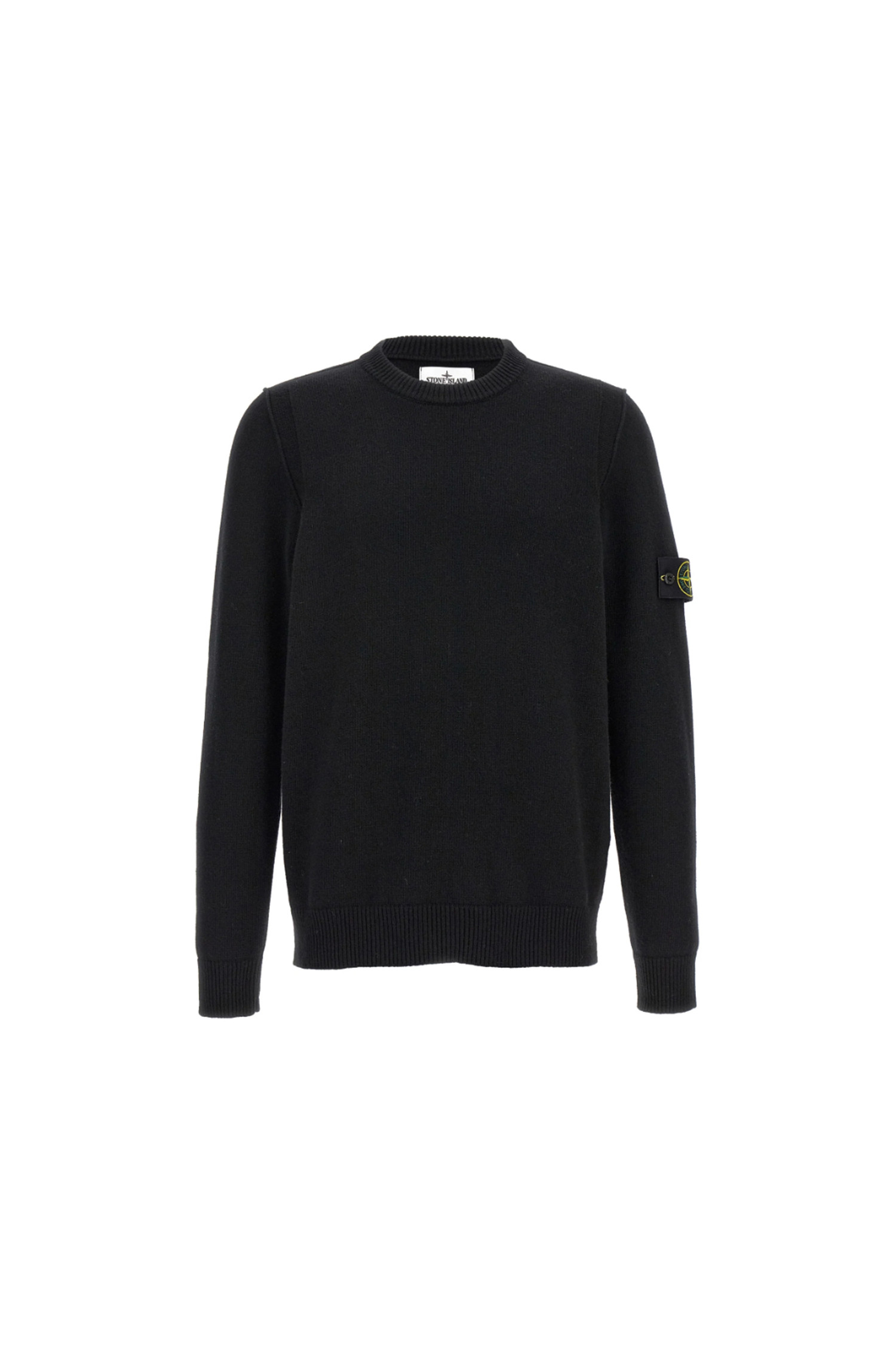 STONE ISLAND - 스웨터 - (STONE ISLAND) LAMBSWOOL STITCH DETAIL CREW NECK SWEATER - 8115508A3 A0029 BLACK