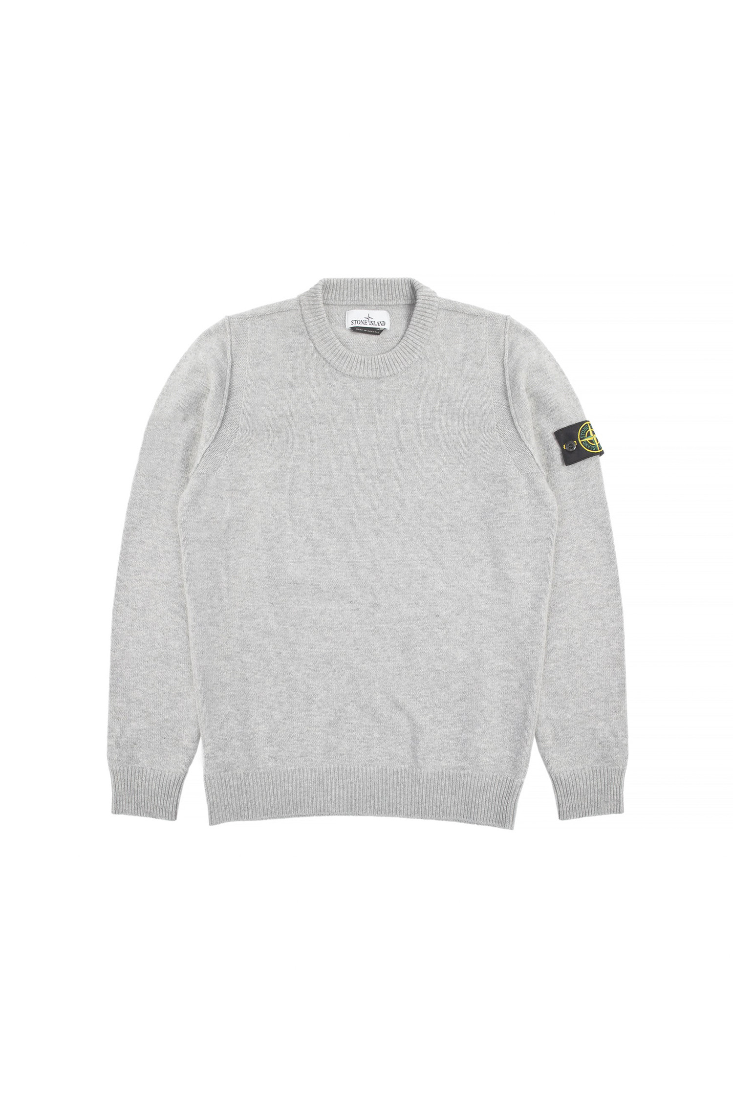 STONE ISLAND - 스웨터 - (STONE ISLAND) LAMBSWOOL STITCH DETAIL CREW NECK SWEATER - 8115508A3 V0M64 MELANGE GREY