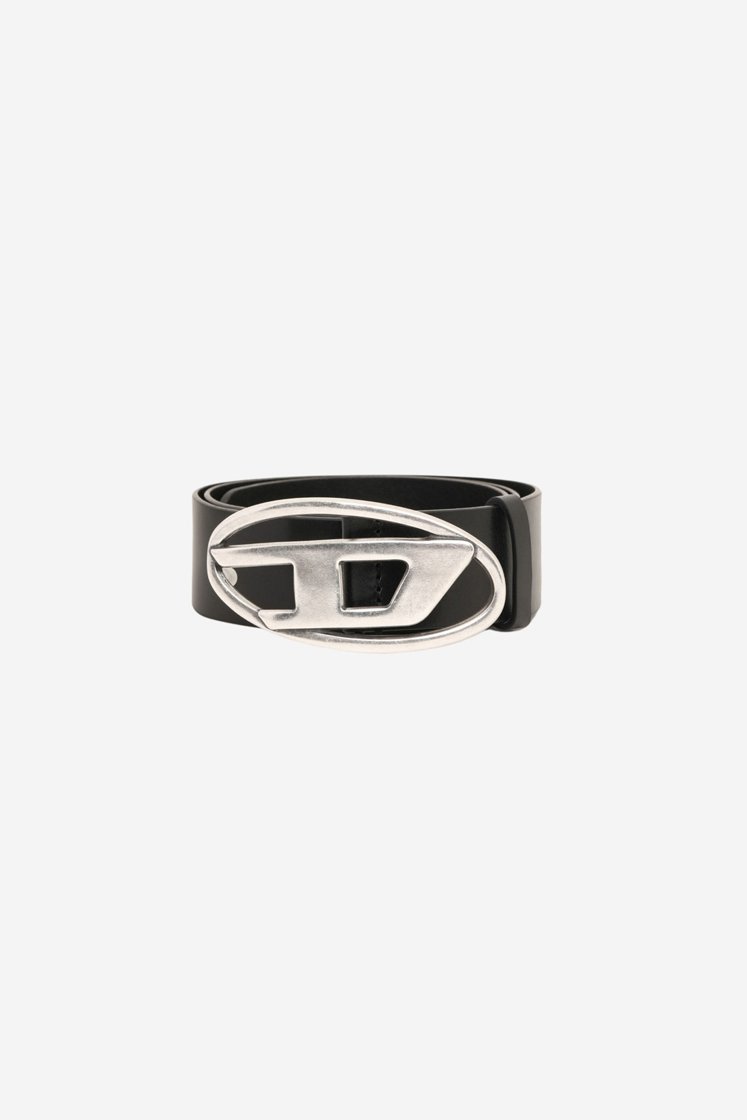 DIESEL - 벨트 - (DIESEL) 1DR Logo Buckle Leather Belt - X08516 PR666 T8013 BLACK