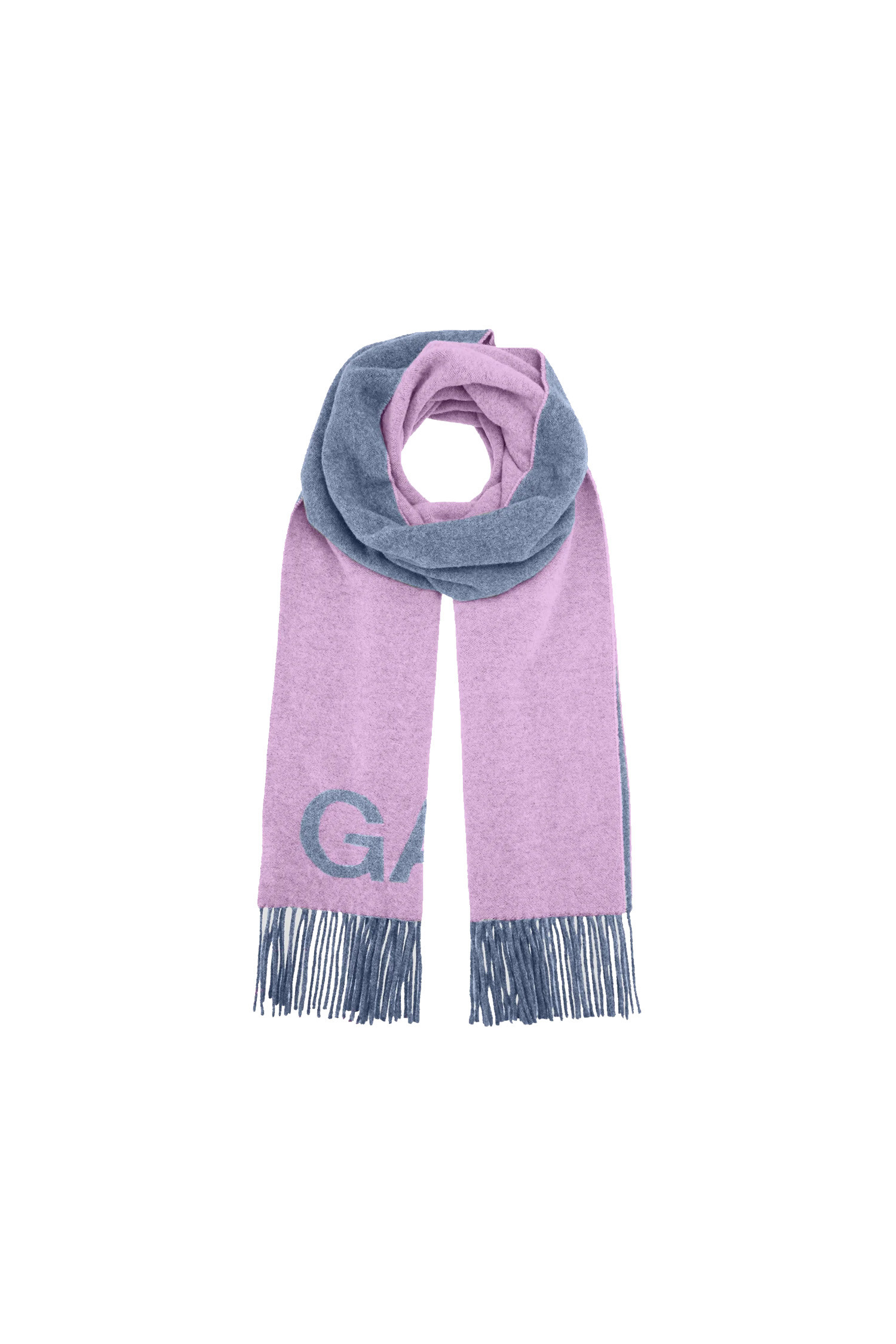 GANNI - 스카프/머플러 - (GANNI) Fringed Wool Scarf - A6200 733 LILAC CHIFFON