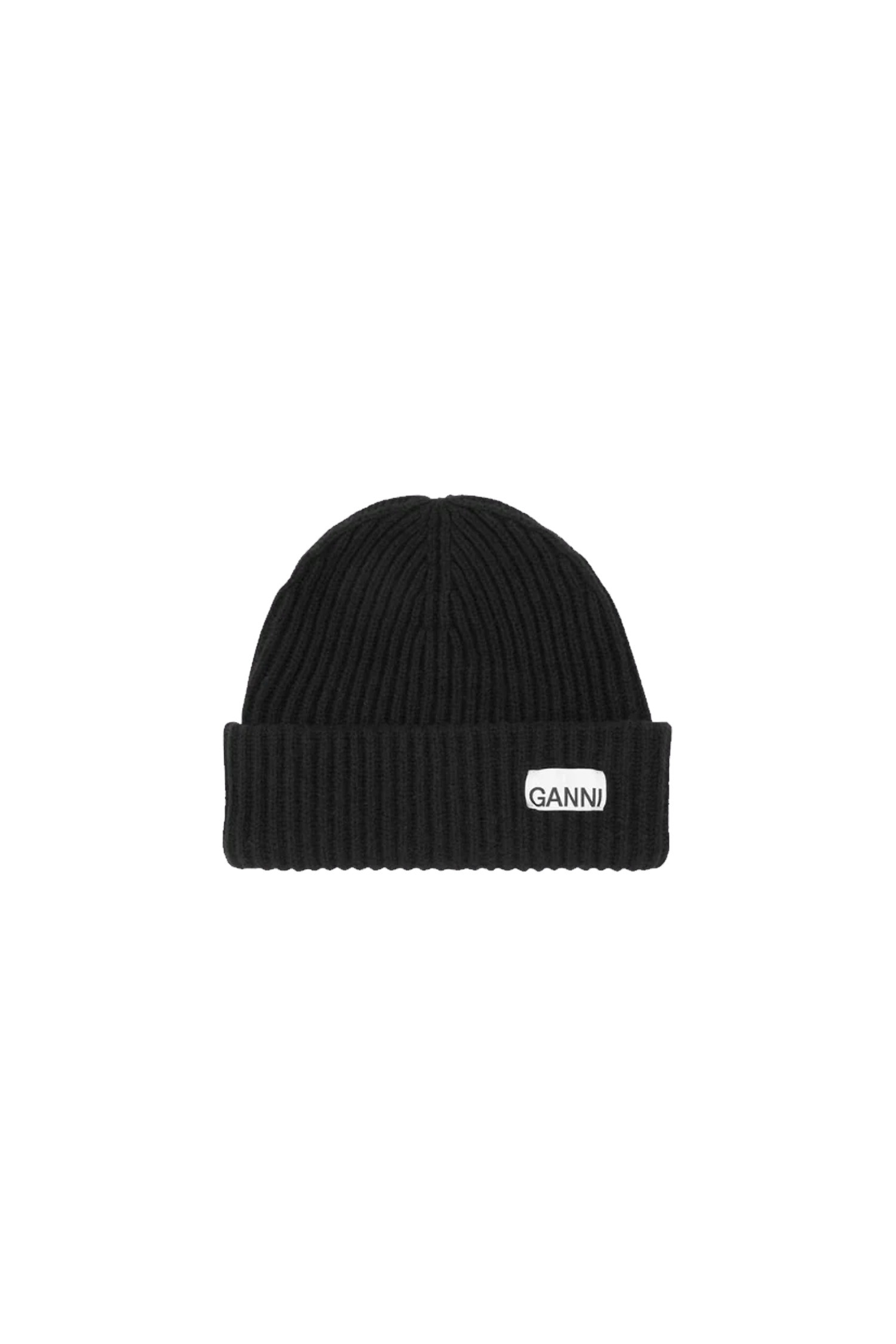 GANNI - 모자 - (GANNI) Structured Rib Beanie - A4429 099 BLACK