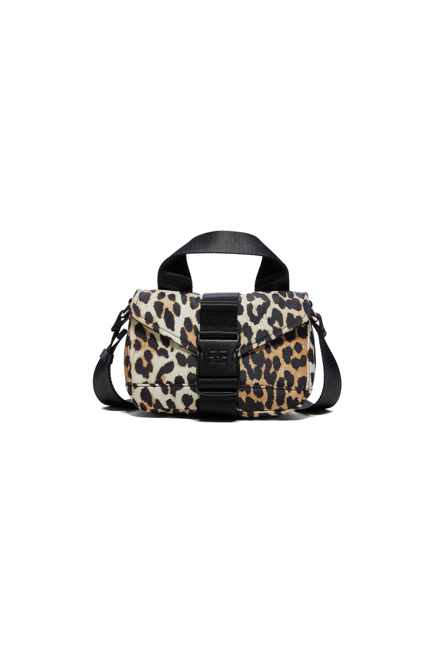 GANNI - 크로스백 - (GANNI) Recycled Tech Mini Satchel Leopard - A5640 943 LEOPARD