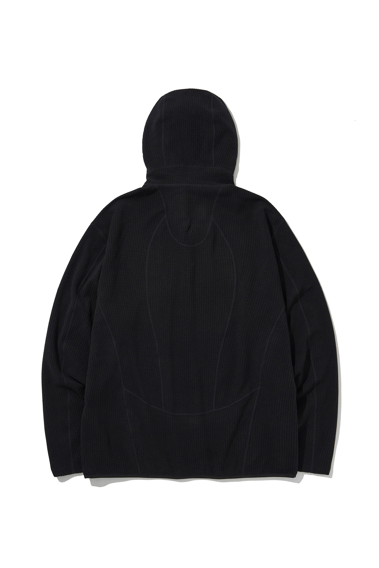 WELTER EXPERIMENT - 아노락/바람막이 - SQUARE FLEECE HOOD PULLOVER - WLT025 BLACK