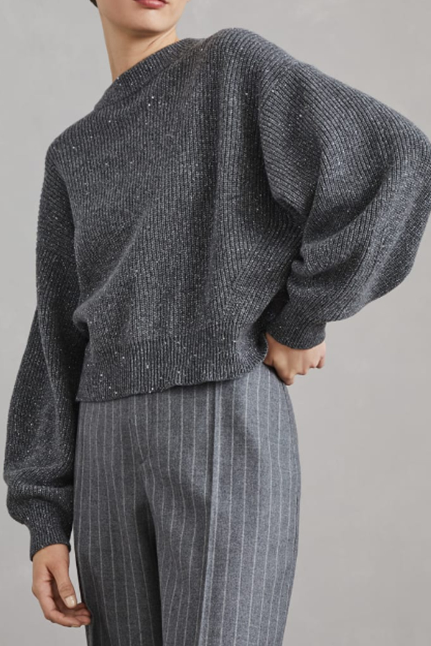 BRUNELLO CUCINELLI - 스웨터 - (BRUNELLO CUCINELLI) Cashmere and Wool sweater - MBM756900P C503 Lead