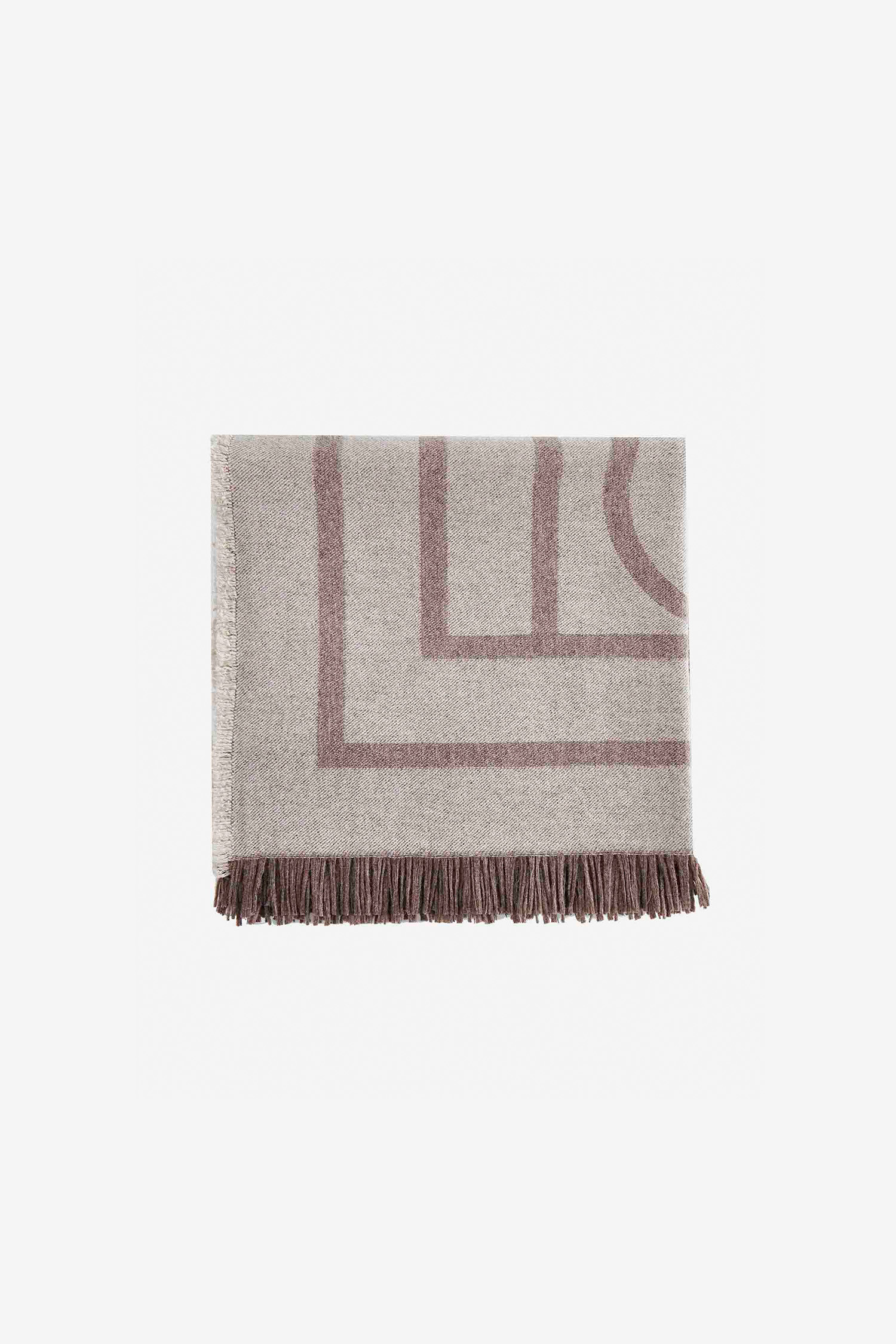 TOTEME - 스카프/머플러 - (TOTEME) Monogram Wool Cashmere Scarf - 213894808 895 TOBACCO MONOGRAM