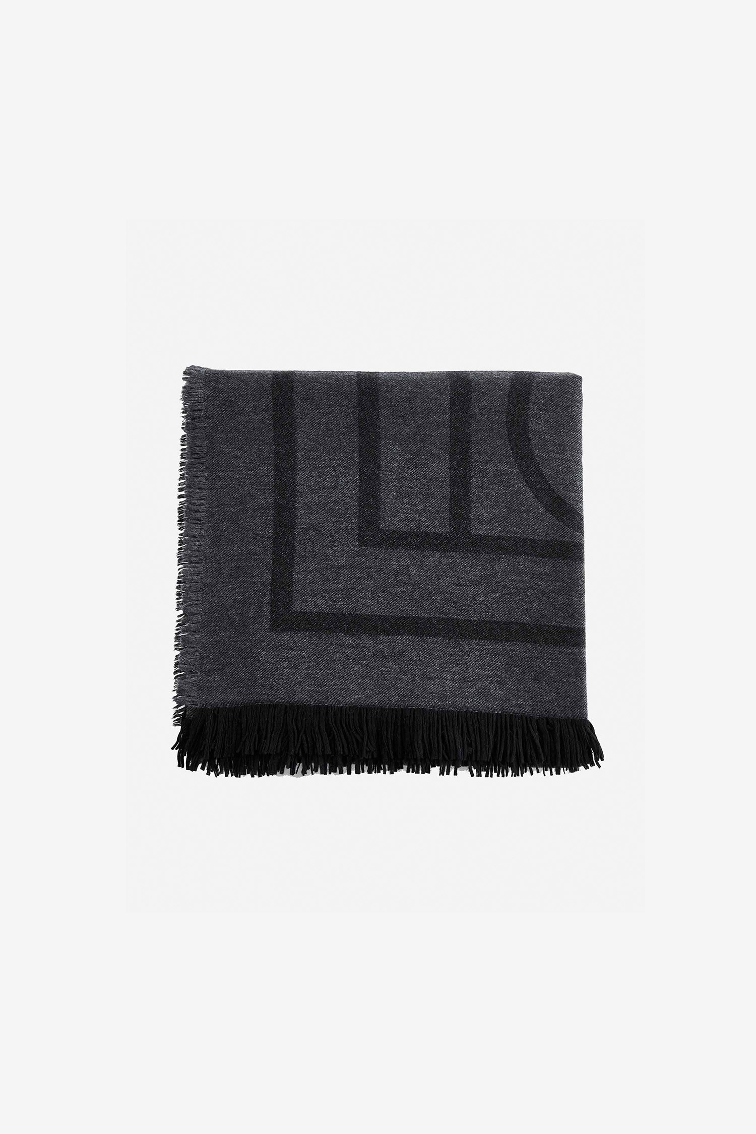 TOTEME - 스카프/머플러 - (TOTEME) Monogram Wool Cashmere Scarf - 213894808 395 DARK GREY MONOGRAM