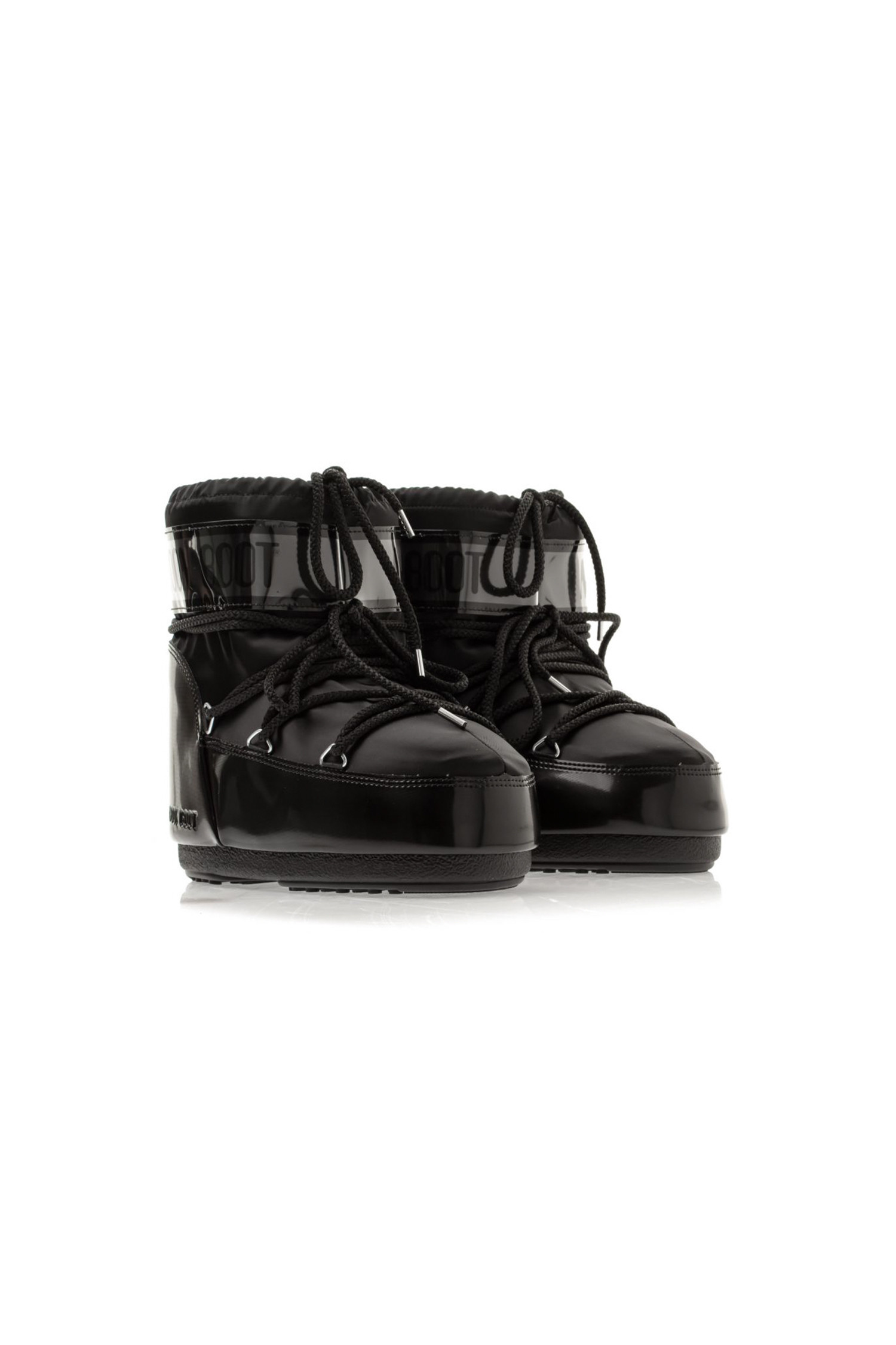 MOON BOOT - 부츠/워커 - (MOON BOOT) ICON LOW GLANCE SATIN BOOTS - 80D1409350 N001 BLACK